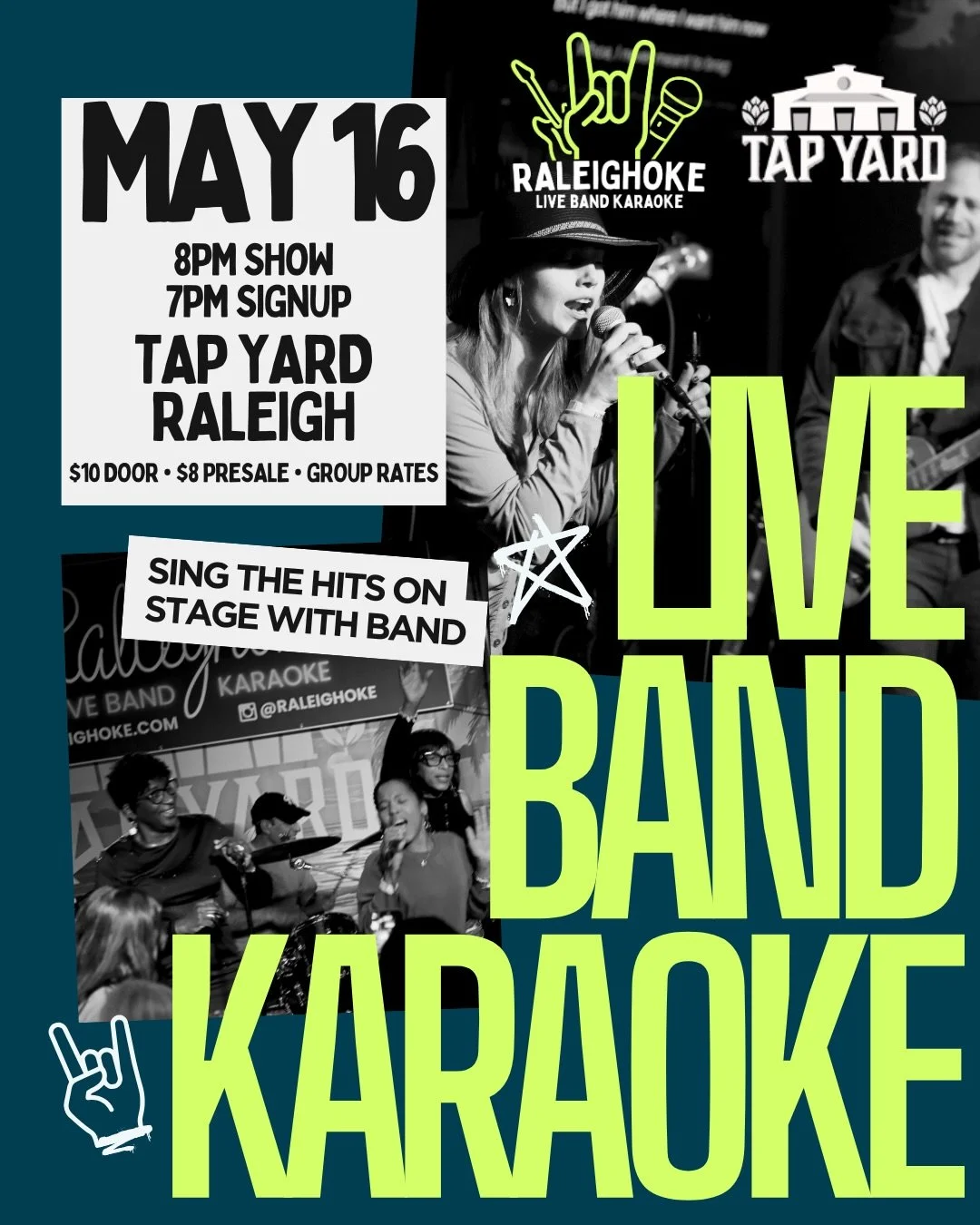It&rsquo;s karaoke that ROCKS 🤘 

Choose from 100 hits spanning everything from Def Leppard to Ella Langley and sing with the band on stage, complete with scrolling lyrics screen 🎵 

Here are the deets:
📅 May 16
⏰ 8pm show (7pm song signup)
📍 Tap