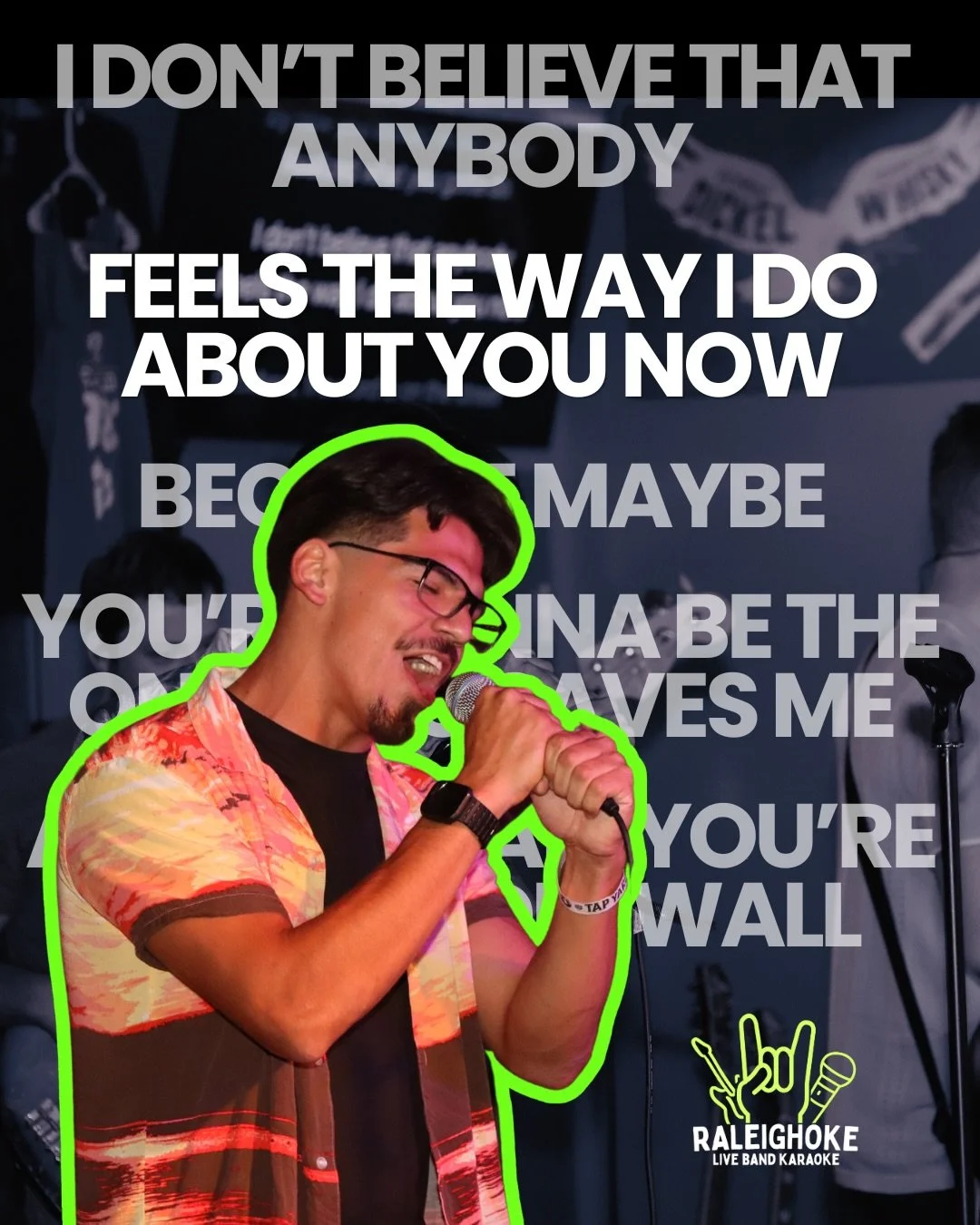 Cause maybe you&rsquo;re gonna be the one who sings Oasis on stage with a live band this week?

Hit the stage with Raleighoke&rsquo;s live band karaoke show on Friday!

Choose from 100+ songs, ranging from AC/DC to Chappell Roan 🙌 sing with the Rale
