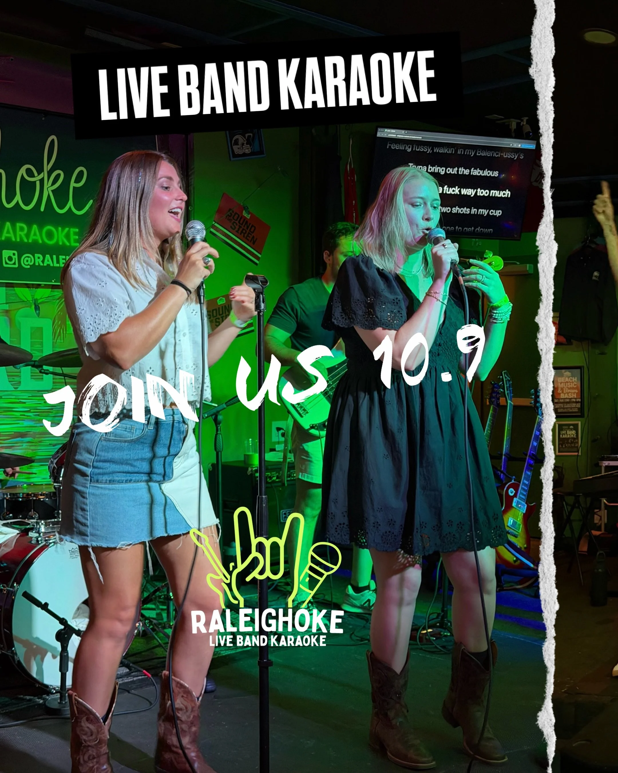 RALEIGH!!! We can&rsquo;t wait to rock out with yall! 

YOU&rsquo;RE the headliner with Raleighoke&rsquo;s live band karaoke show 🎤 

Whether you take the stage or cheer from the audience, it&rsquo;ll be an unforgettable night of great music, fun cr