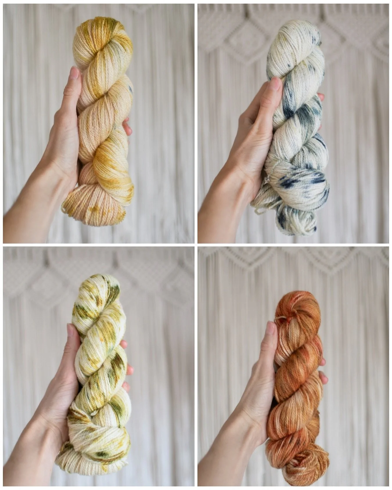 A few new naturally dyed colourways that will be available at the @fibreshindig tomorrow! Can&rsquo;t wait to see you all ☺️ #karliepaigefibreco