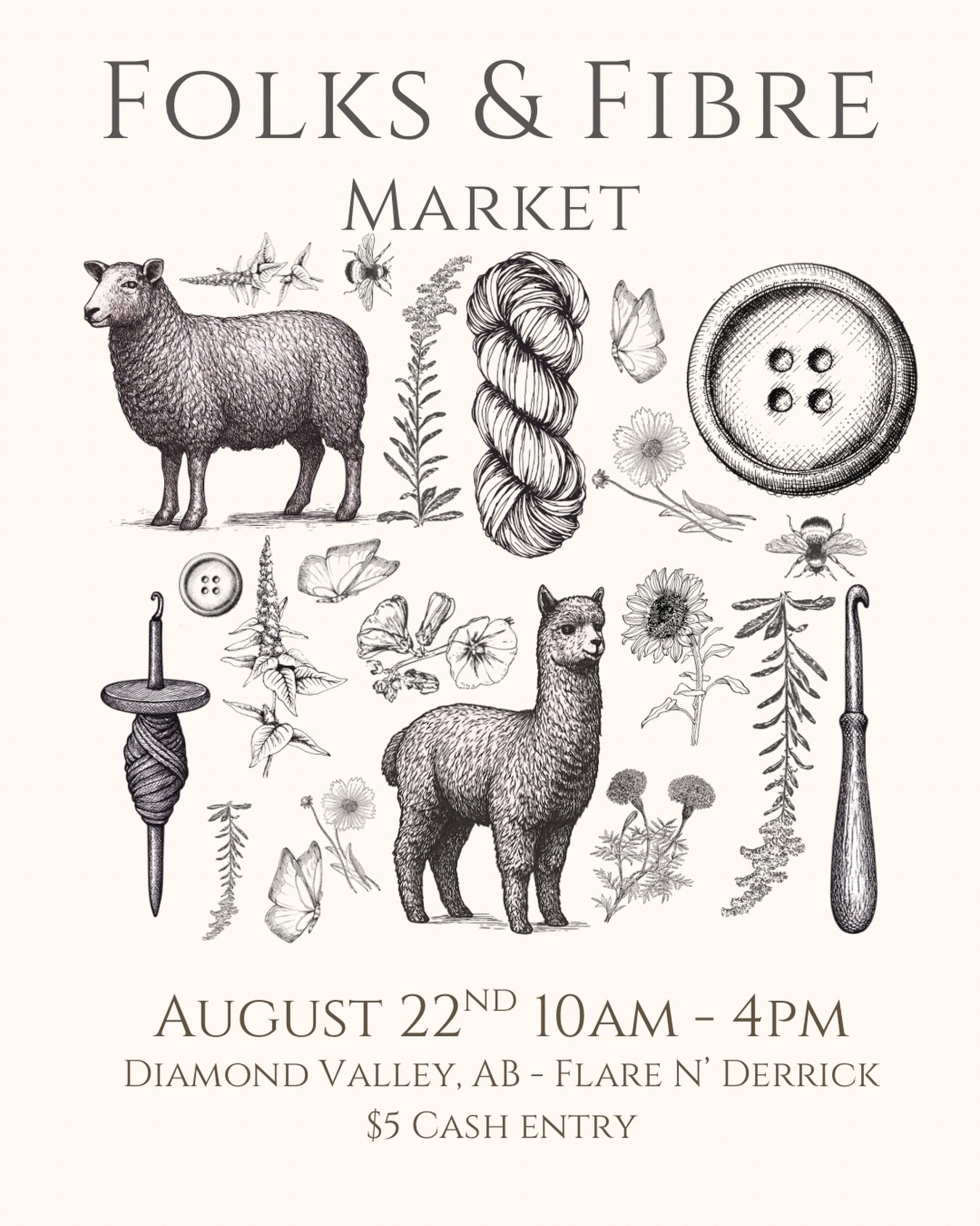 Join us for a day celebrating all things fibre, handmade, and community in Diamond Valley, AB!

Browse beautiful hand-dyed yarns, handcrafted goods, spinning fibre, knitting and crochet supplies, project bags, notions, and so much more&mdash;all from