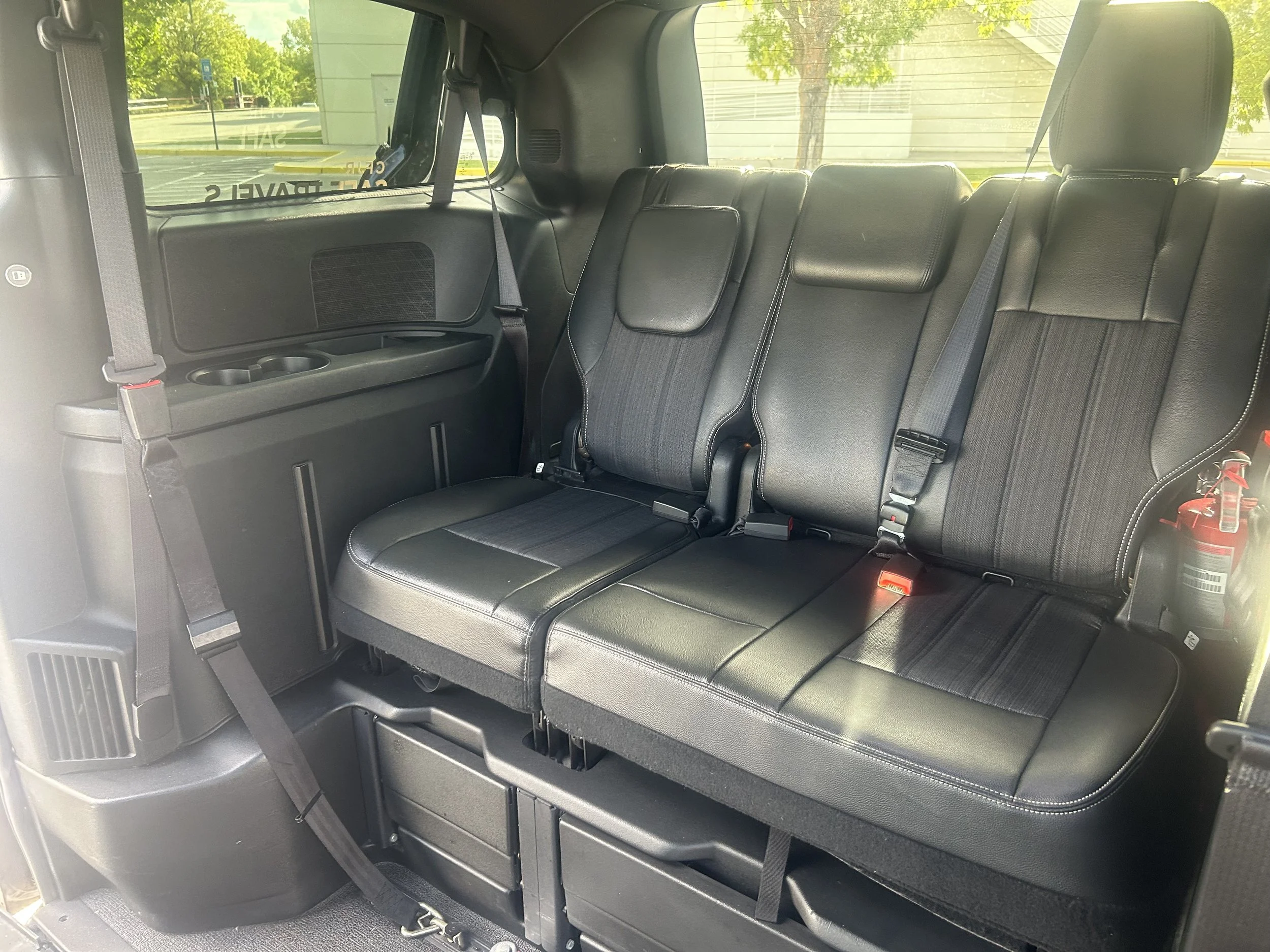 Rear ambulatory passenger seating inside CFJR Safe Travels Tuskegee One ADA-accessible vehicle
