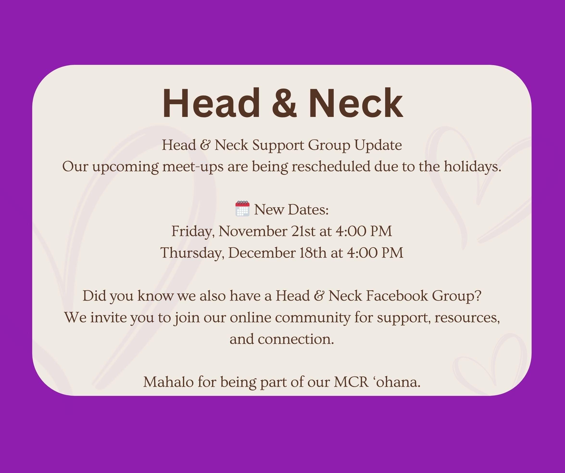 Support Group - Head &amp; Neck