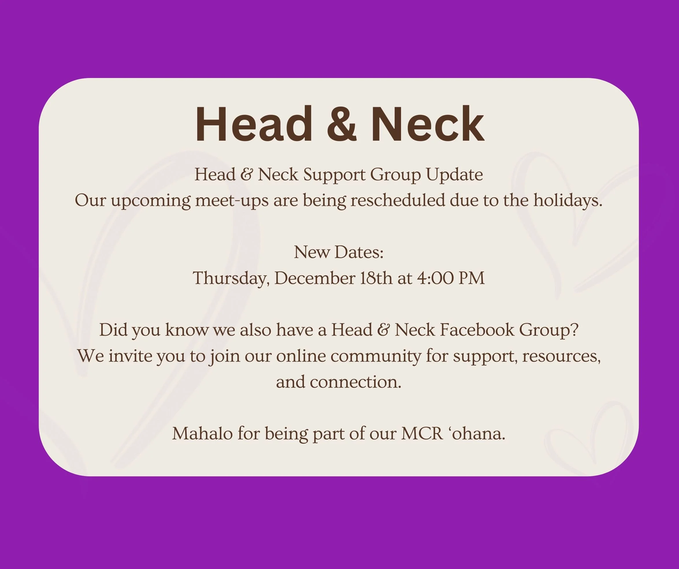 Support Group - Head &amp; Neck