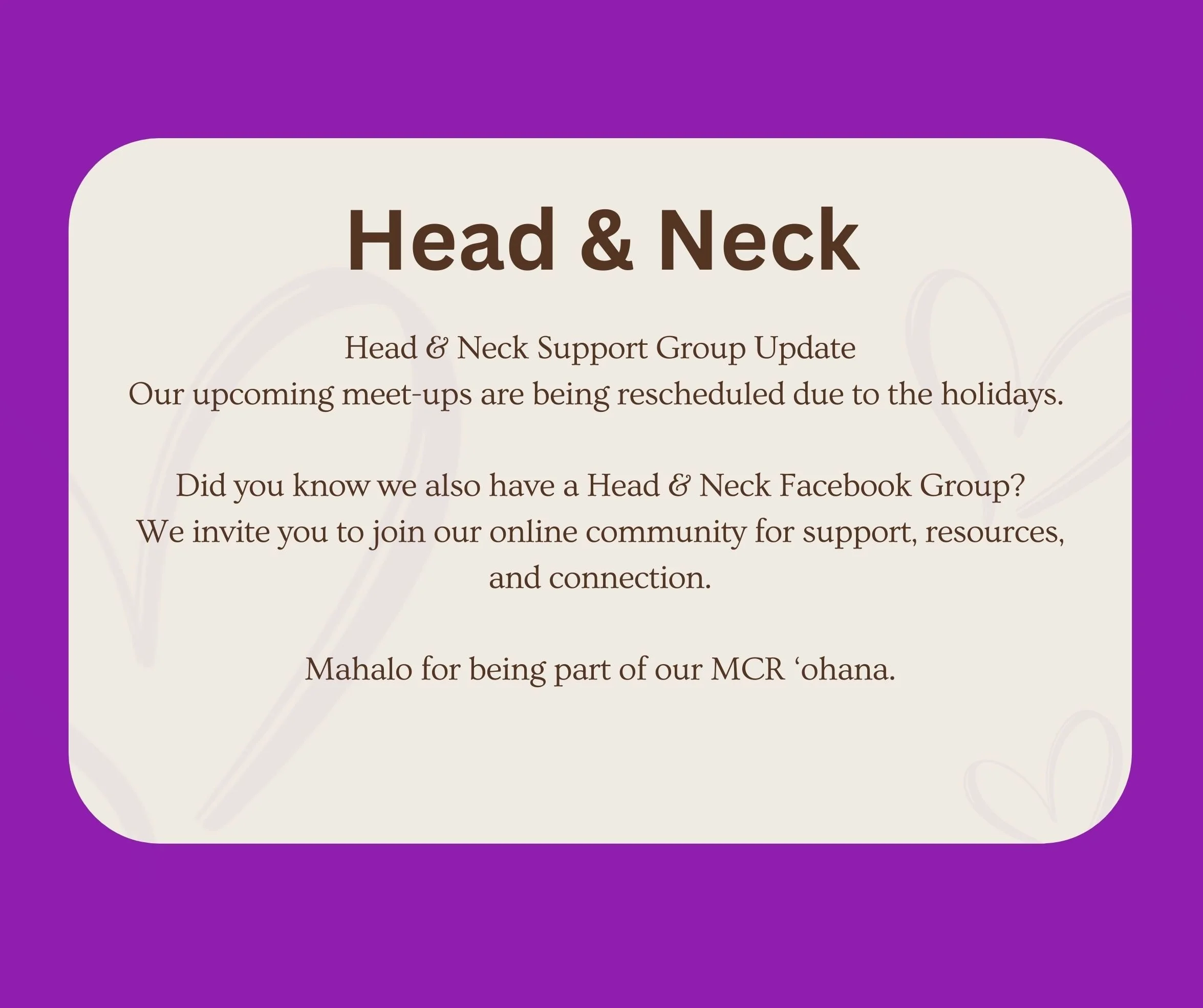 Support Group - Head &amp; Neck