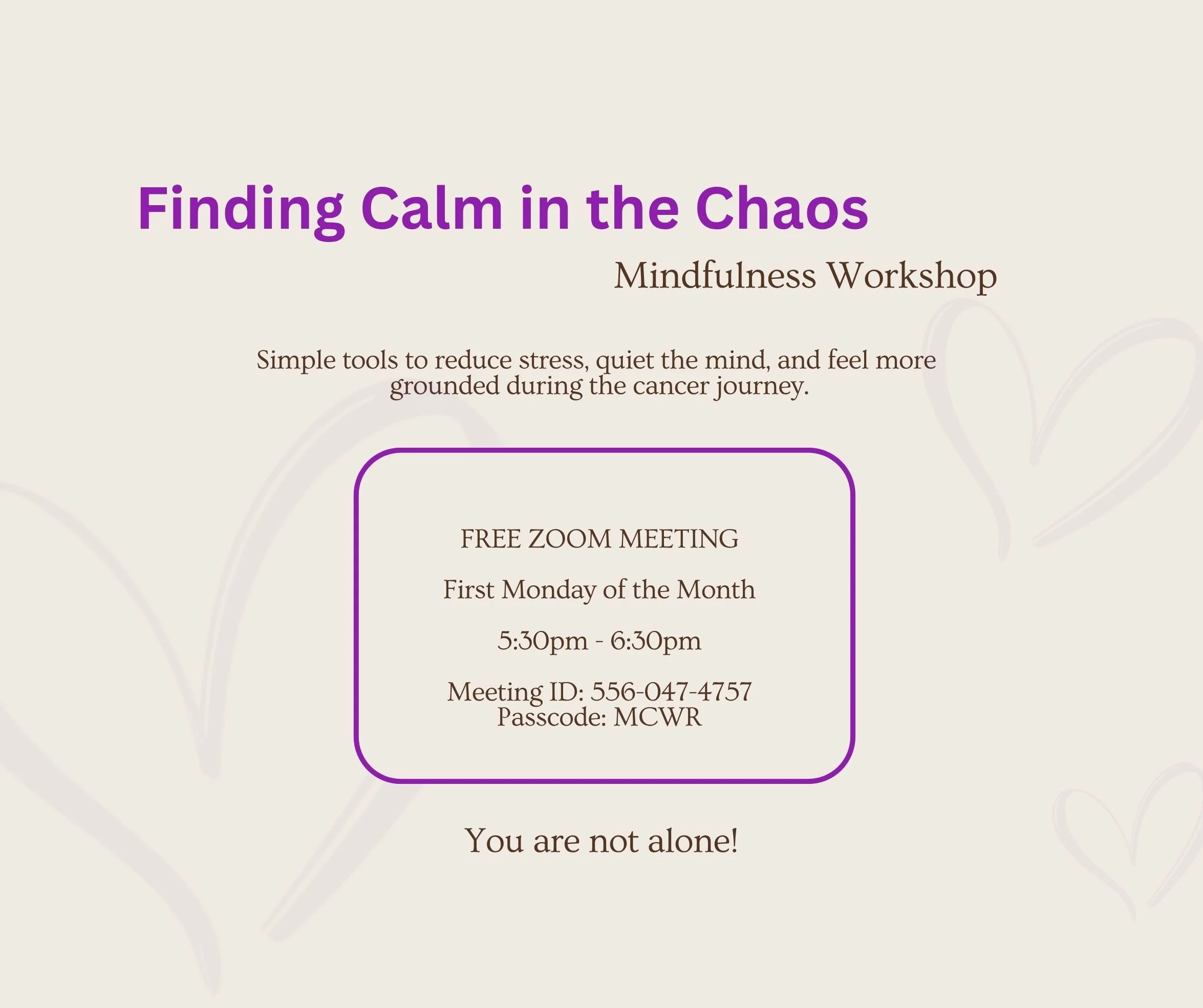 Finding Calm in the Chaos - Mindfulness Workshops
