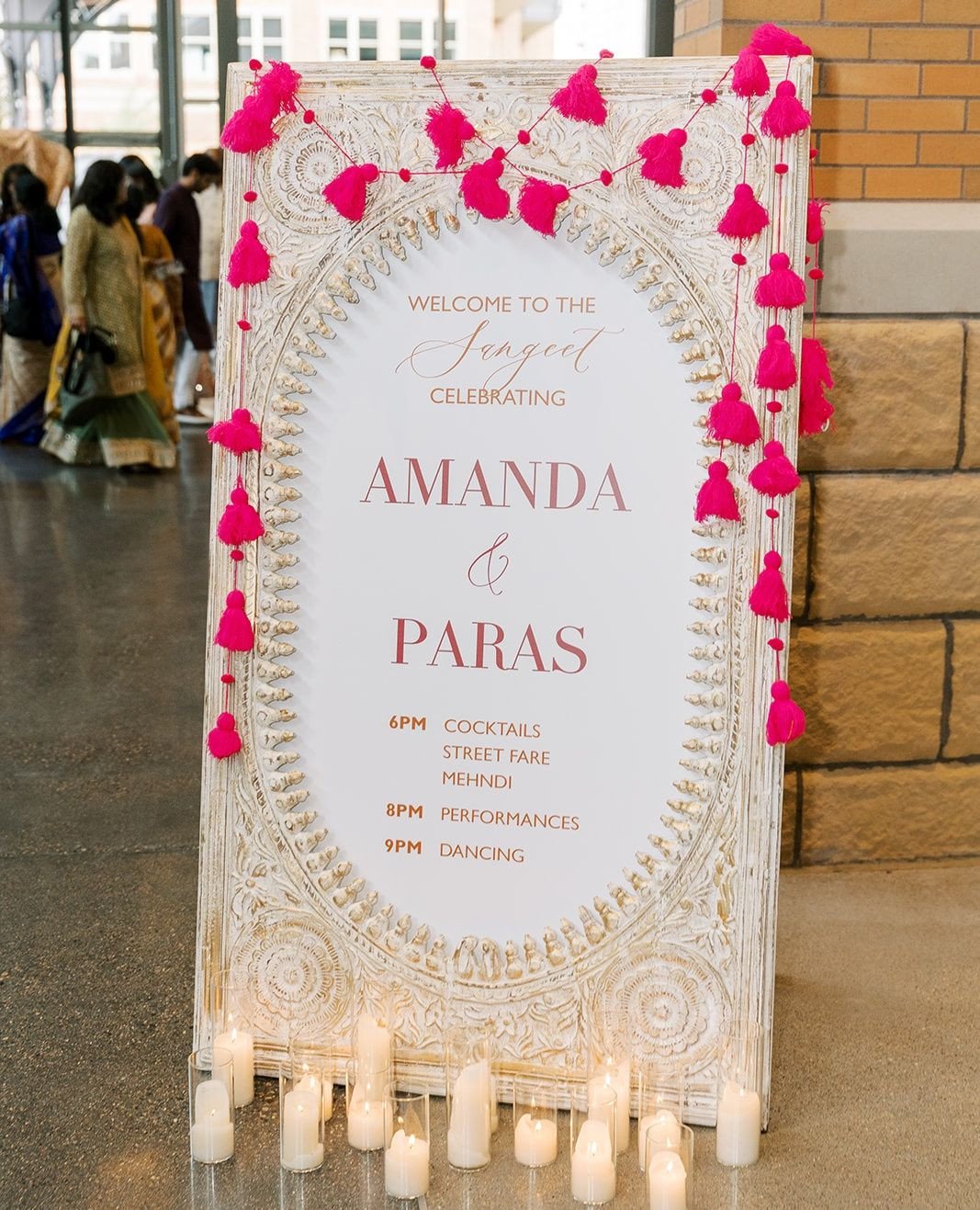 This intricate welcome, accented with fun pops of color, sets the perfect tone for the Sangeet ahead!⁠
⁠
Planning | ⁠@stylearchitectsweddings⁠
Venue | @renaissancempls⁠
Photography | @maritwilliamsphoto⁠
Videography | @timthornburg_films⁠
Catering | 