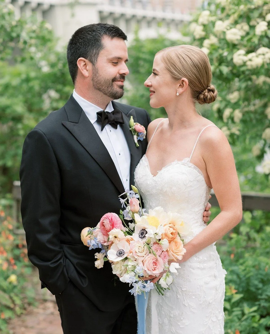 One year ago today, Kelsey and Brendan said 'I do' and began their forever together in an elegant garden-inspired wedding. Dripping florals, crystal chandeliers, and stunning spring pastels brought the day to life. Wishing these two the happiest firs