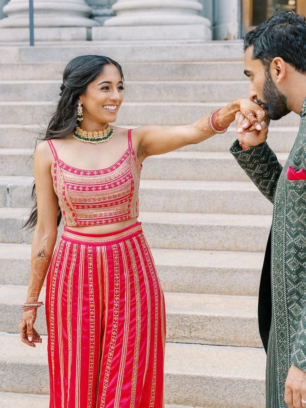One year later, Amanda and Paras's sangeet still has us dancing! ⁠
⁠
Planning | ⁠@stylearchitectsweddings⁠
Venue | @renaissancempls⁠
Photography | @maritwilliamsphoto⁠
Videography | @timthornburg_films⁠
Catering | @indiaspicehouse⁠
Floral |⁠ @studioc