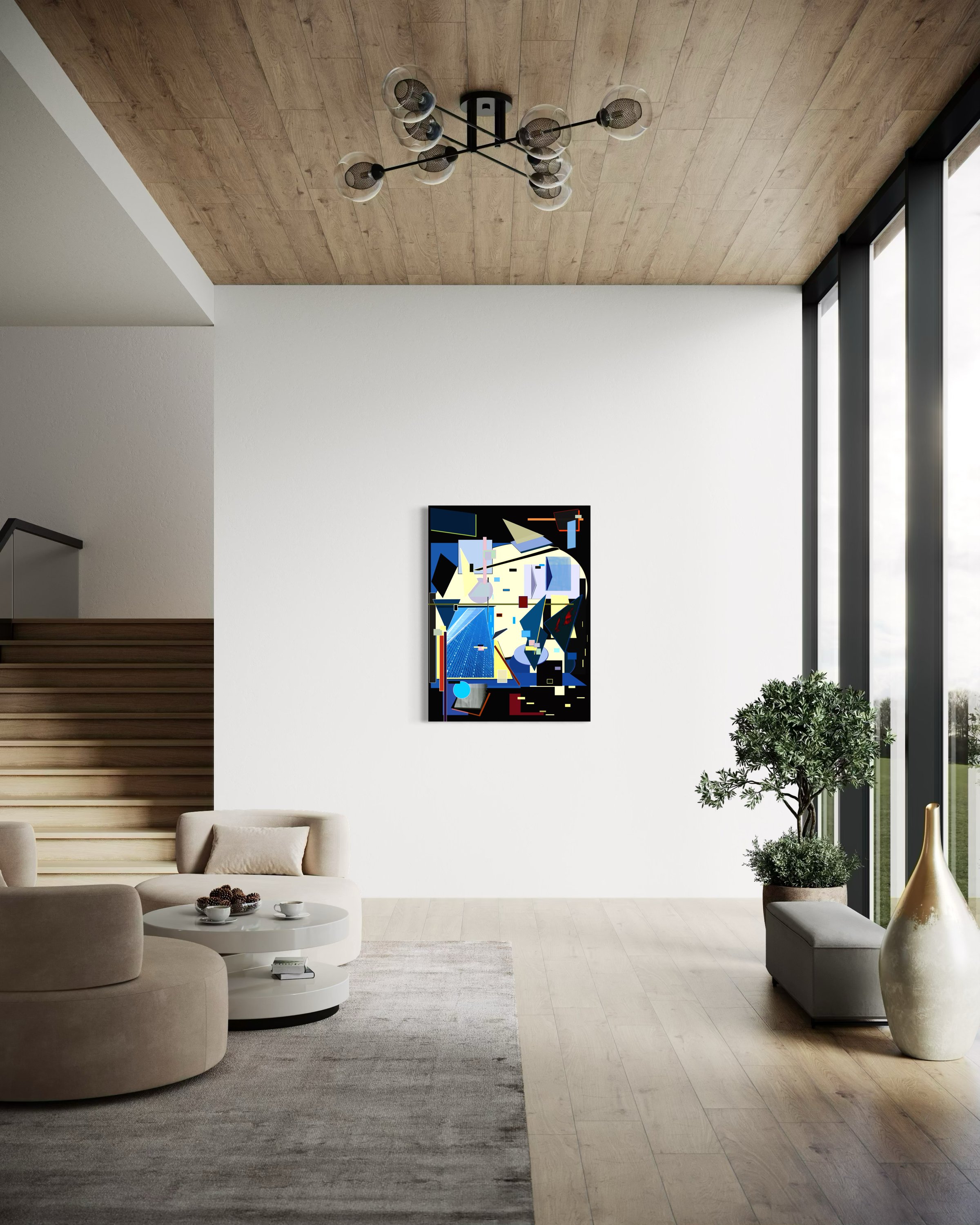 Recomposition No. 24 is displayed on a wall in a modern setting.