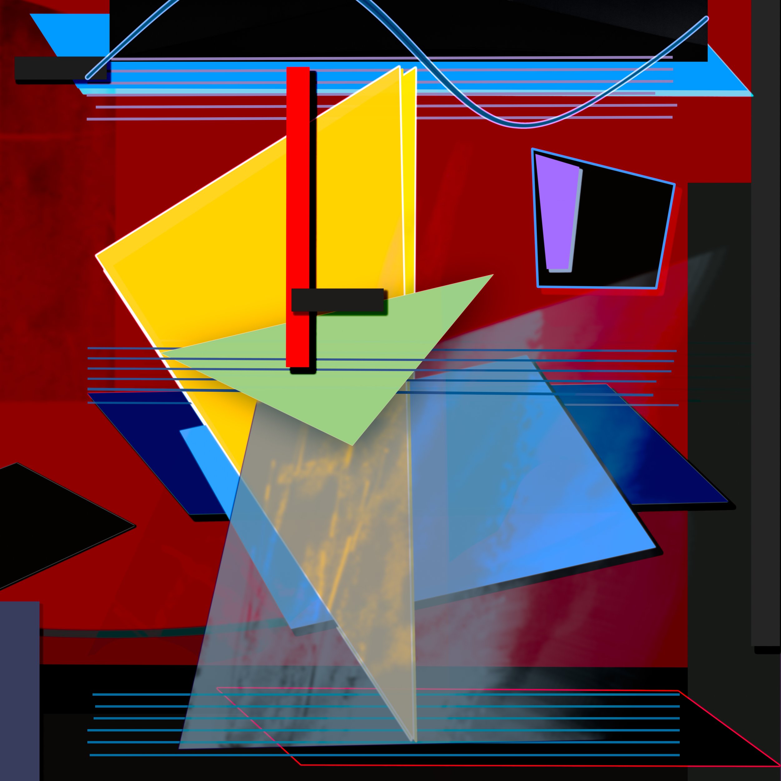 The Yellow Triangle is a detail of Recomposition No. 10.