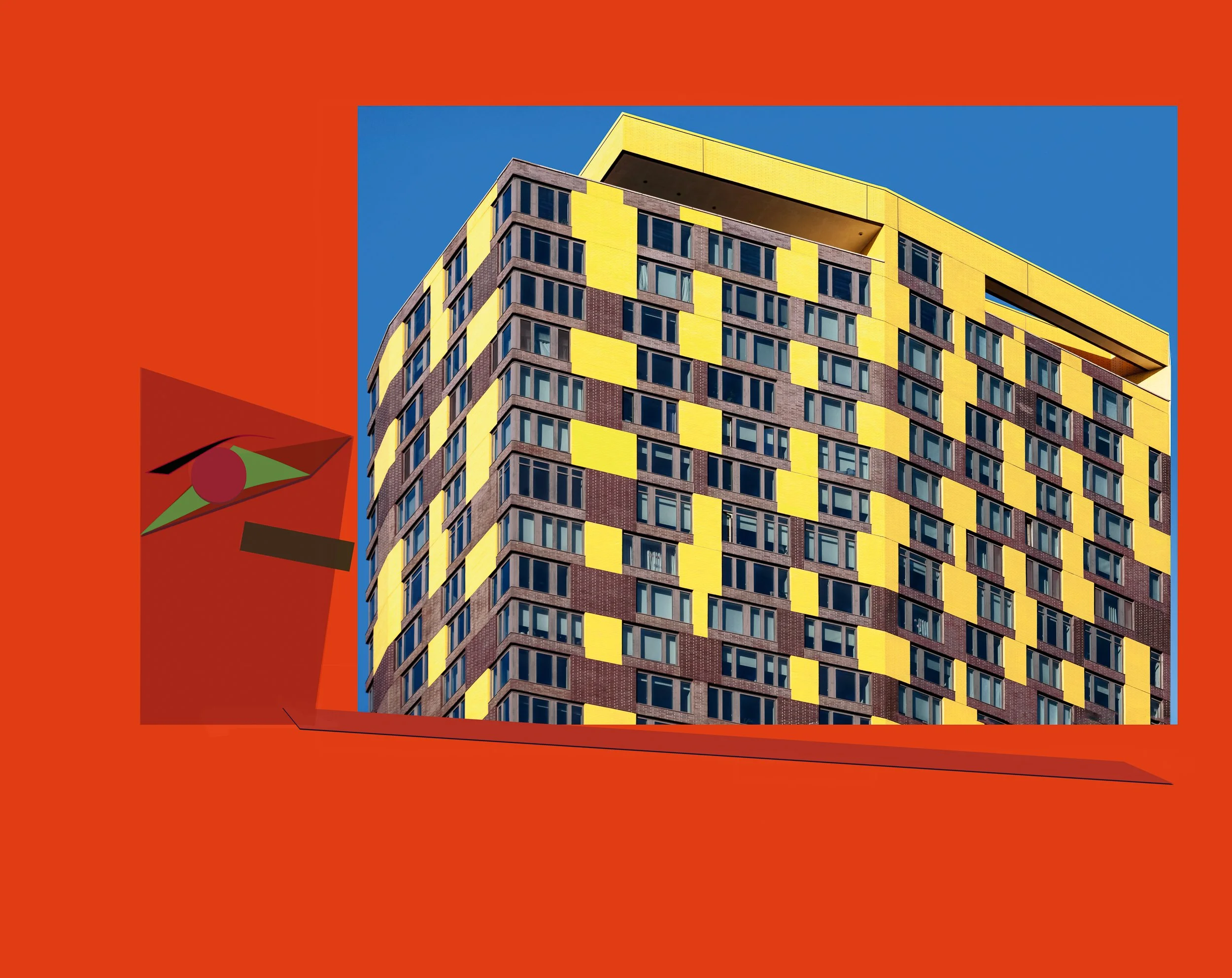 Load-Bearing Shift, 2026 - A structural interruption transforms the facade into a field of continual adjustment, questioning the stability of architectural order.