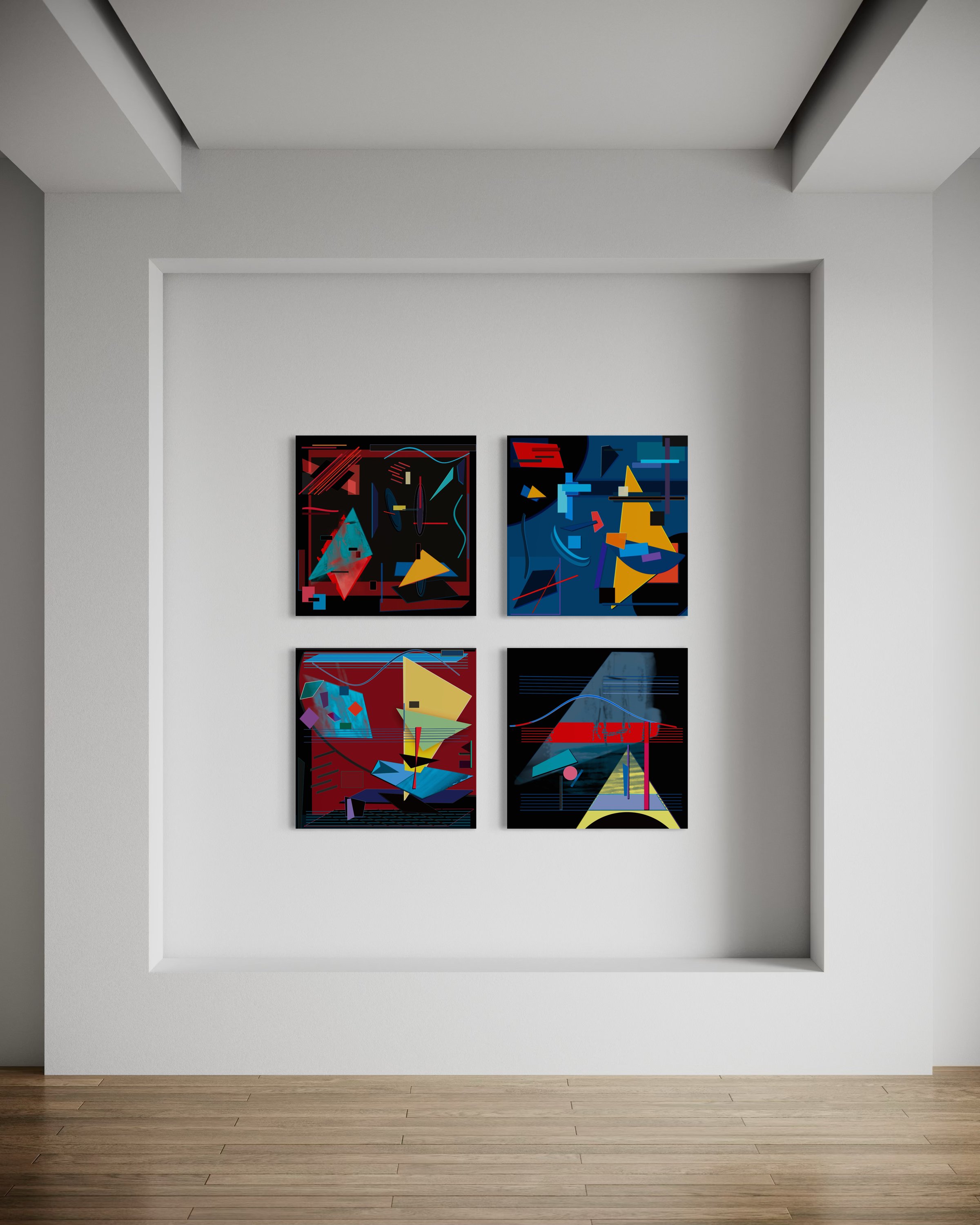 This unique and engaging Chromatic Resonance wall art features bold designs that capture attention and inspire creativity.