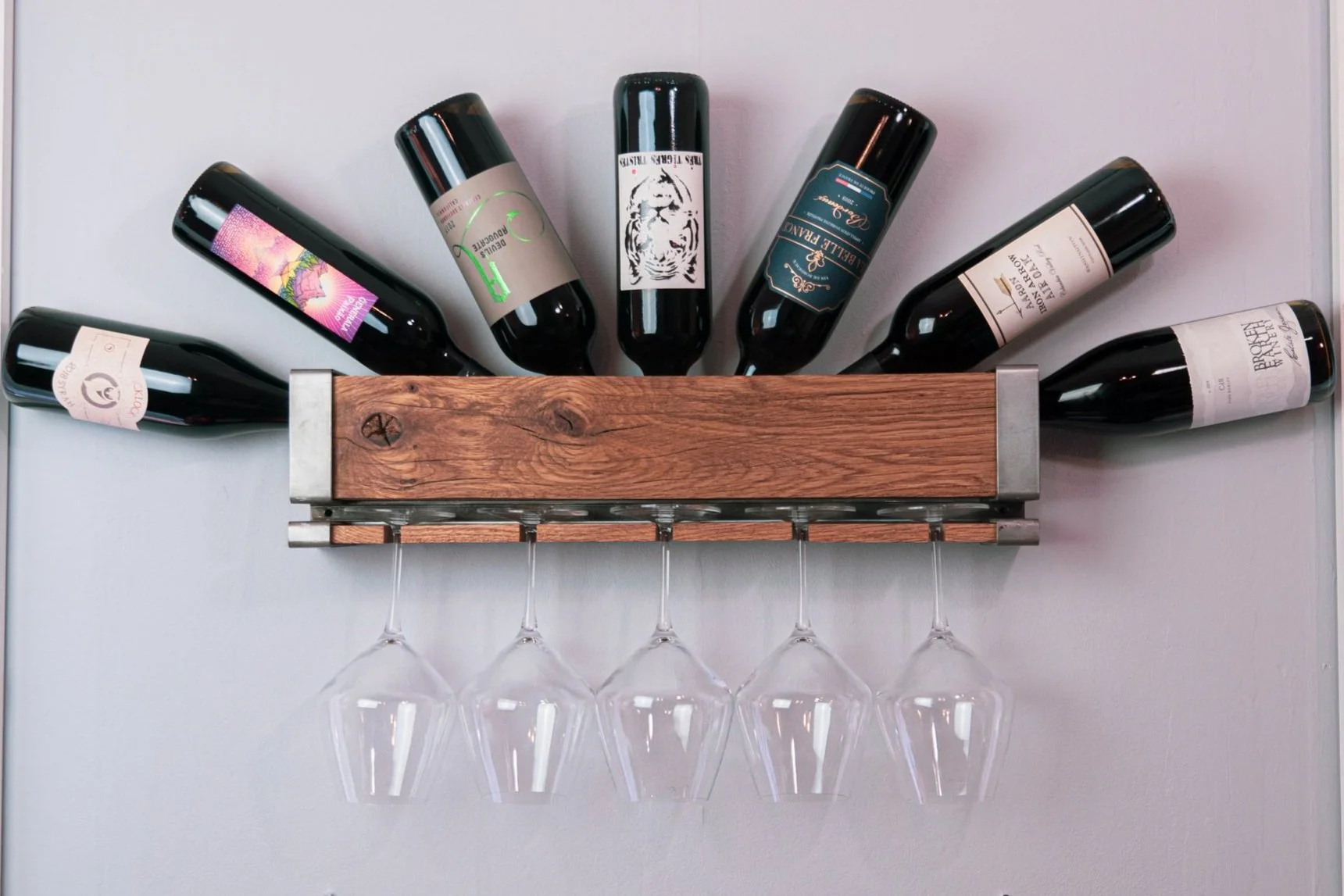 An image of our wall hanging wine rack.