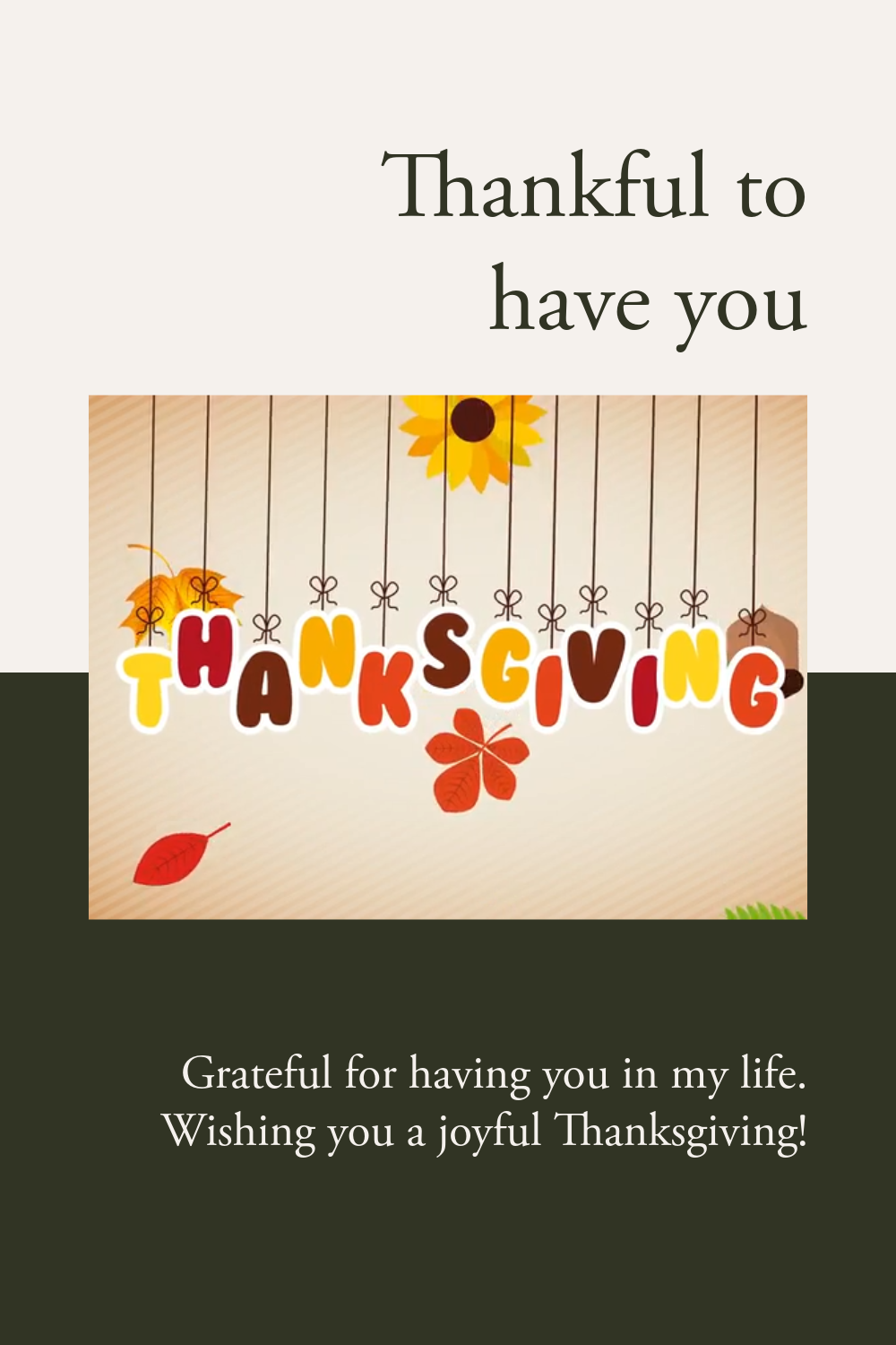 Grateful For You Digital Thanksgiving Day Card | Animated | Instant Download