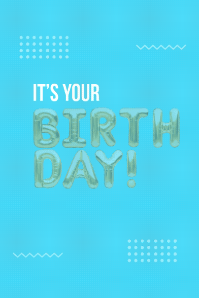 Blue Balloon Happy Birthday Digital Card | Instant Download