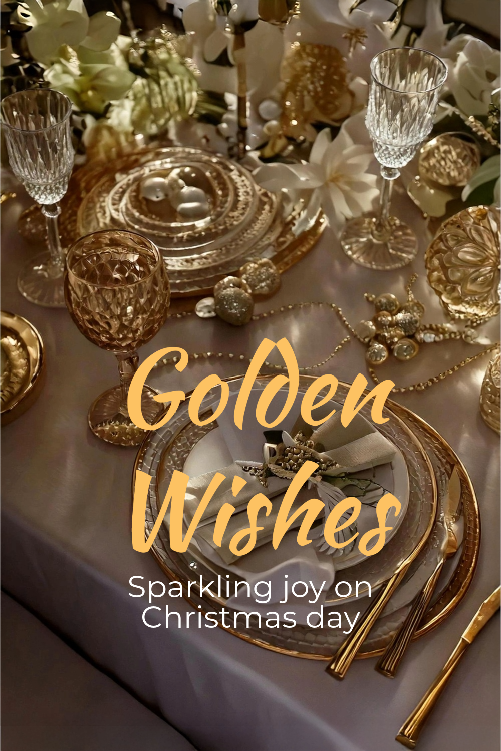 Golden Wishes Digital Holiday Card | Instant Download