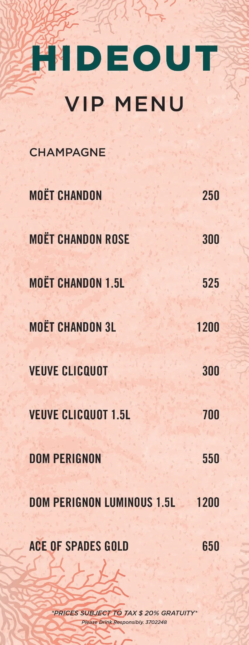 Cocktail, Food and Late Night Menus — King Street Hideout