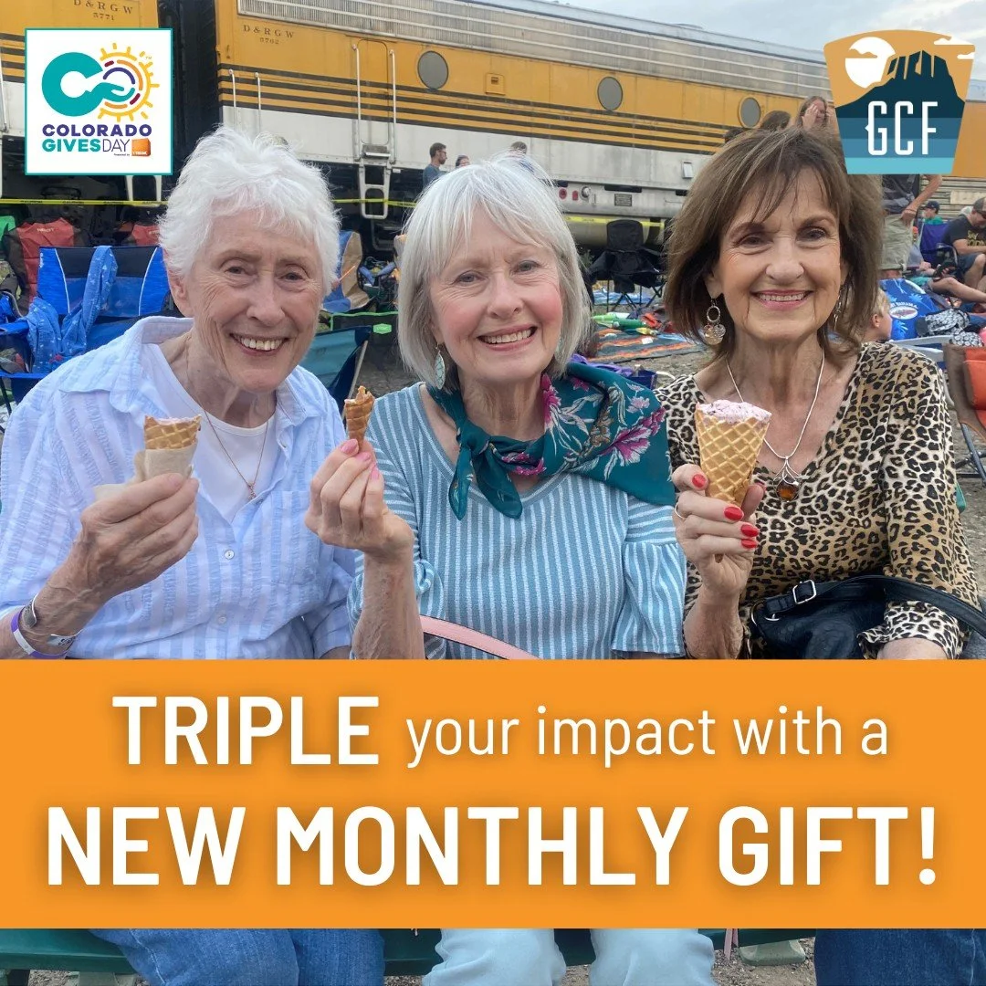 Give local. Give now. Golden strong. 💛💪

When you give to GCF tomorrow December 9, you're giving with Golden's needs at heart.

We invest your donation where it&rsquo;s needed most&mdash;supporting local nonprofits, small businesses, and the people