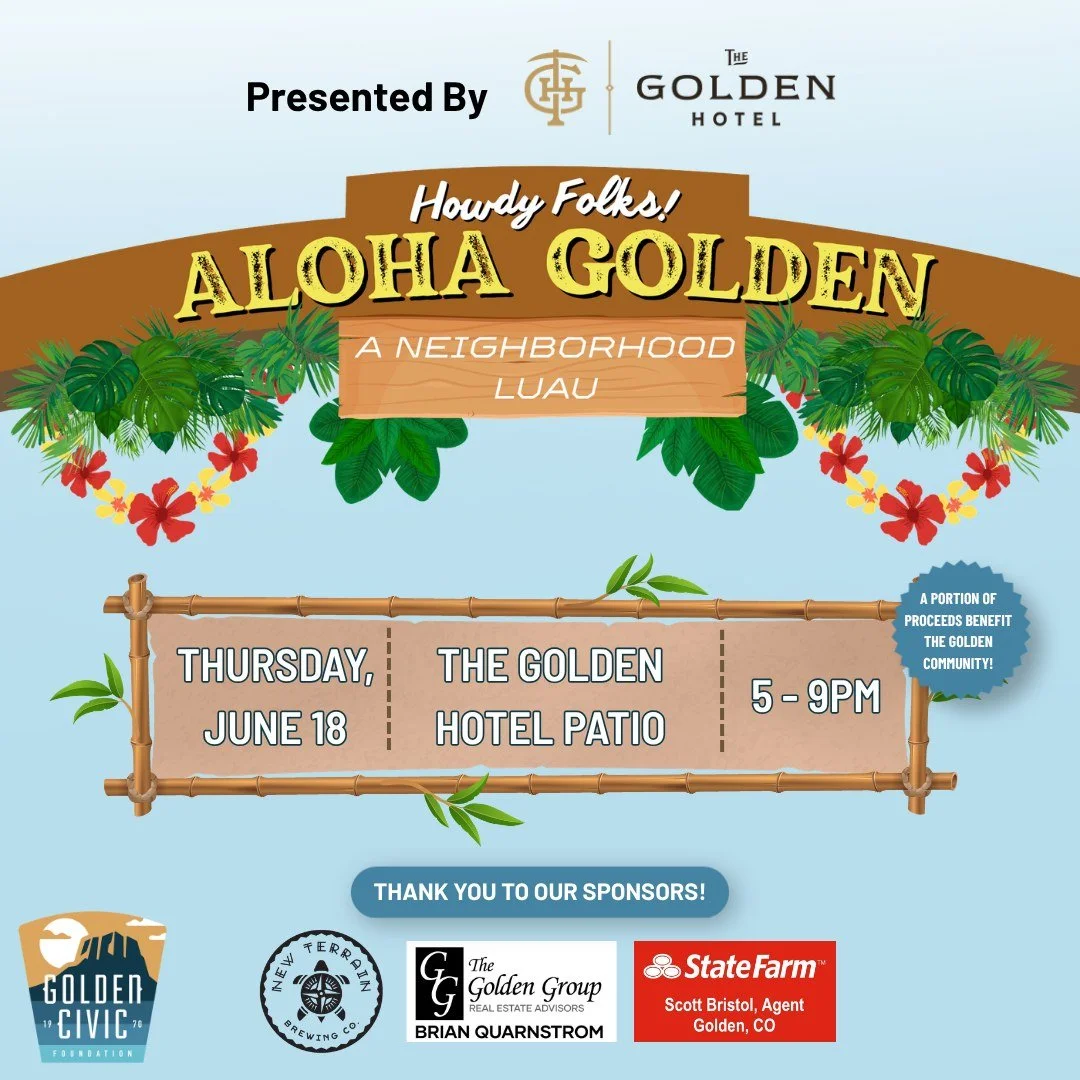 🌴 GCF invites you to a celebration of family and community right in the heart of downtown Golden! 

Kick off summer at Aloha Golden, a neighborhood luau on the newly opened patio at @thegoldenhotel. Every bite and sip supports the community, with a 