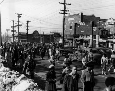 Historic Tennessee State Homecoming parade floats in 1950