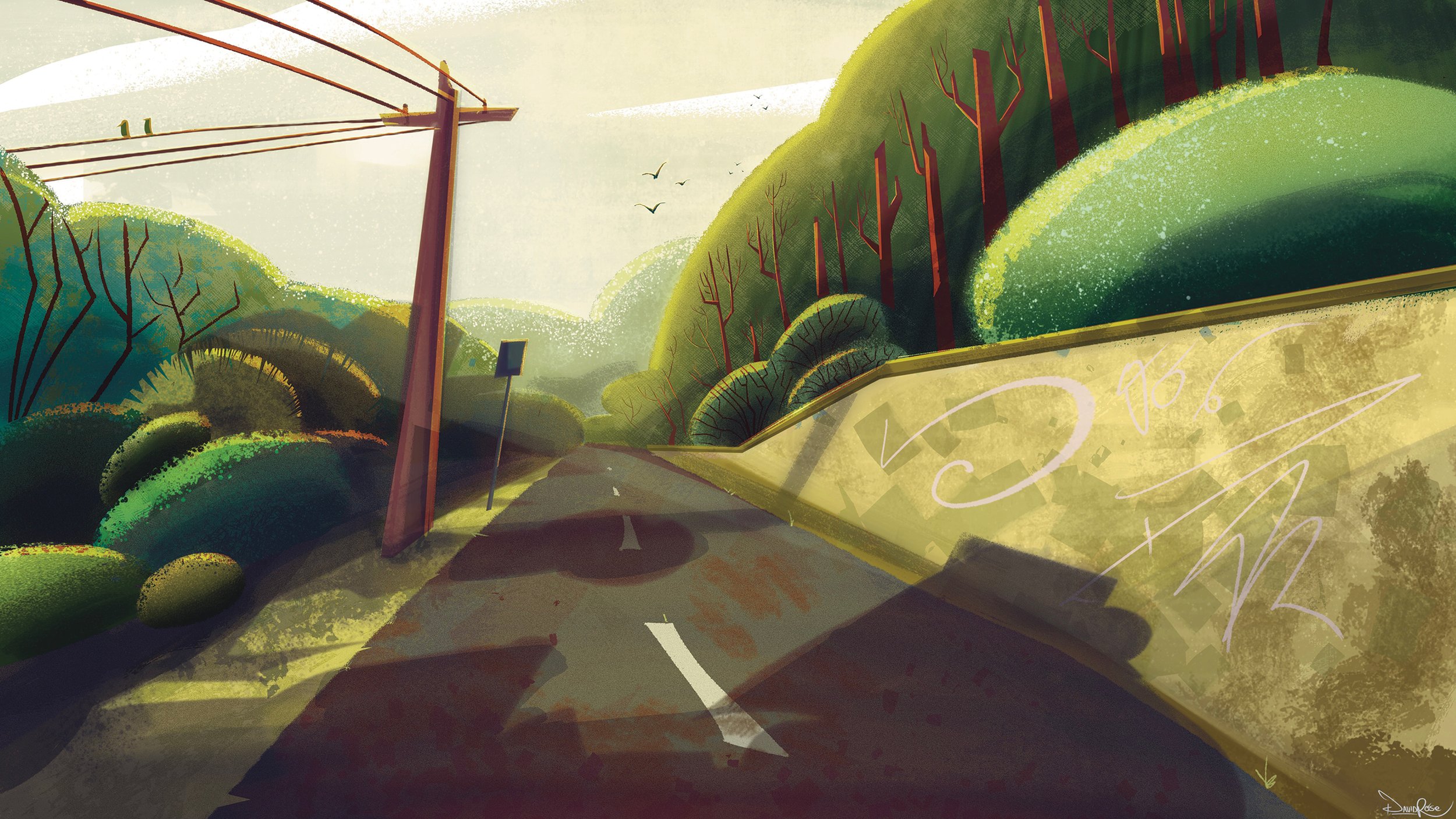 Colorful scene print