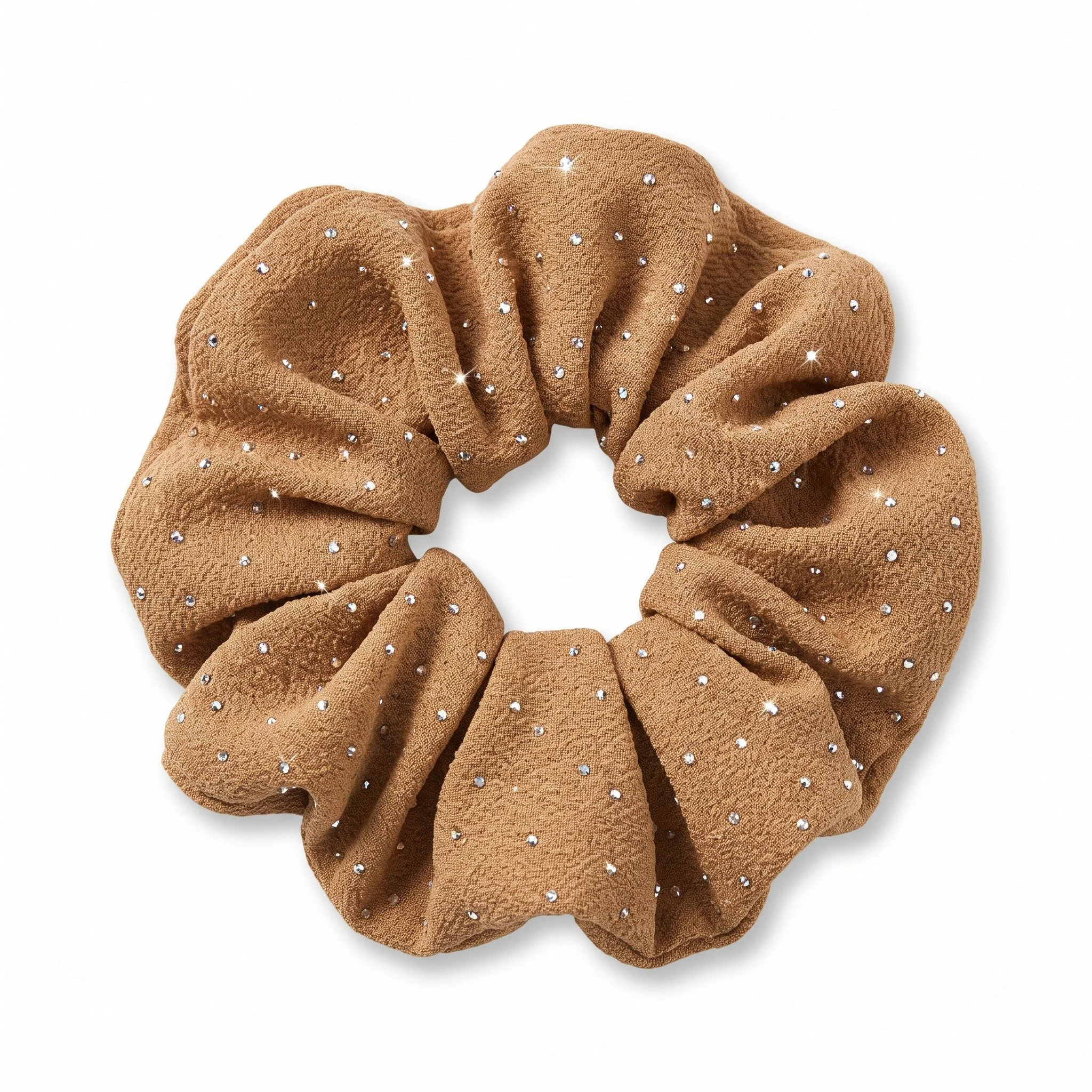 Golden Hour Sparkle Scrunchie — Caramel