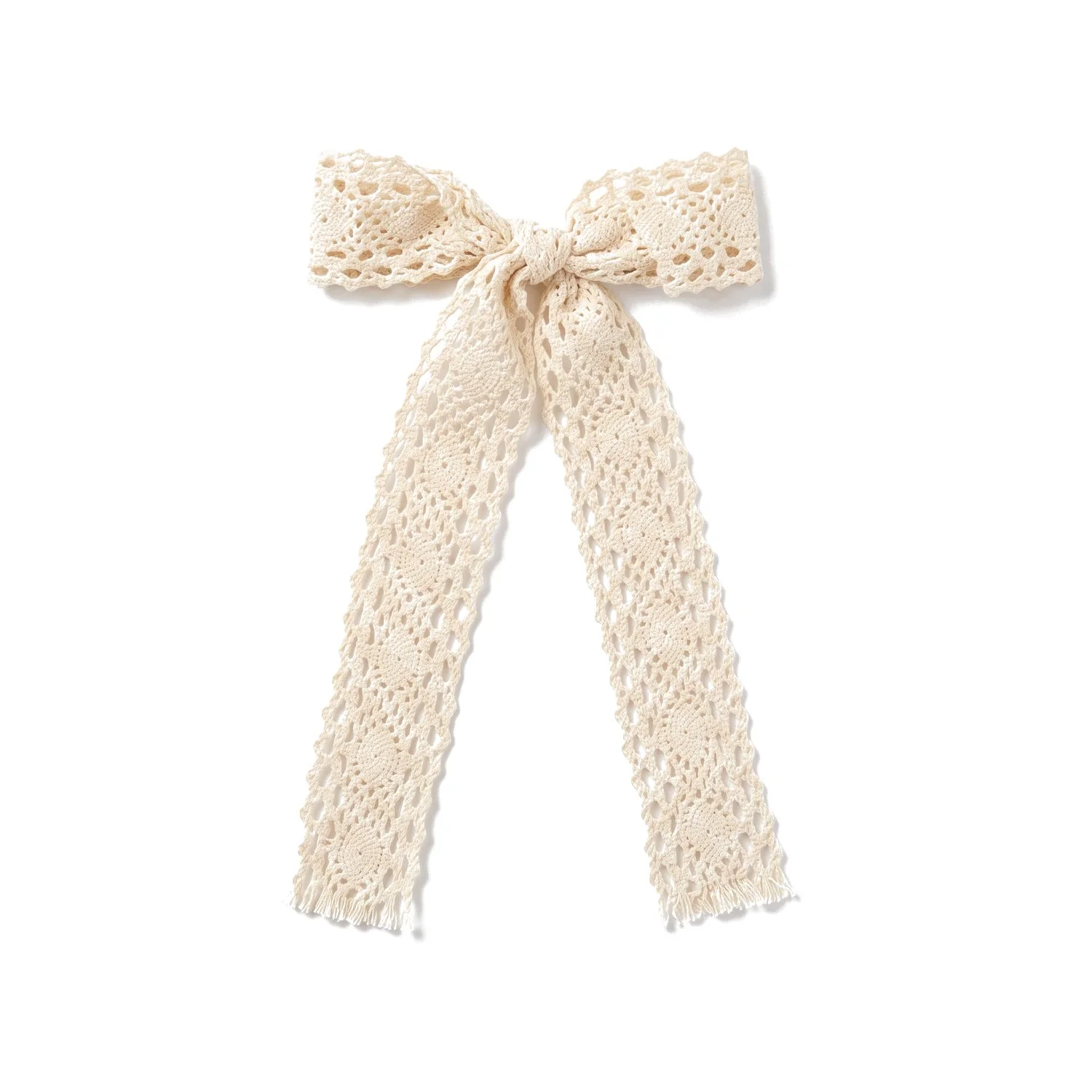 Sunday Heirloom Lace Bow — Cream