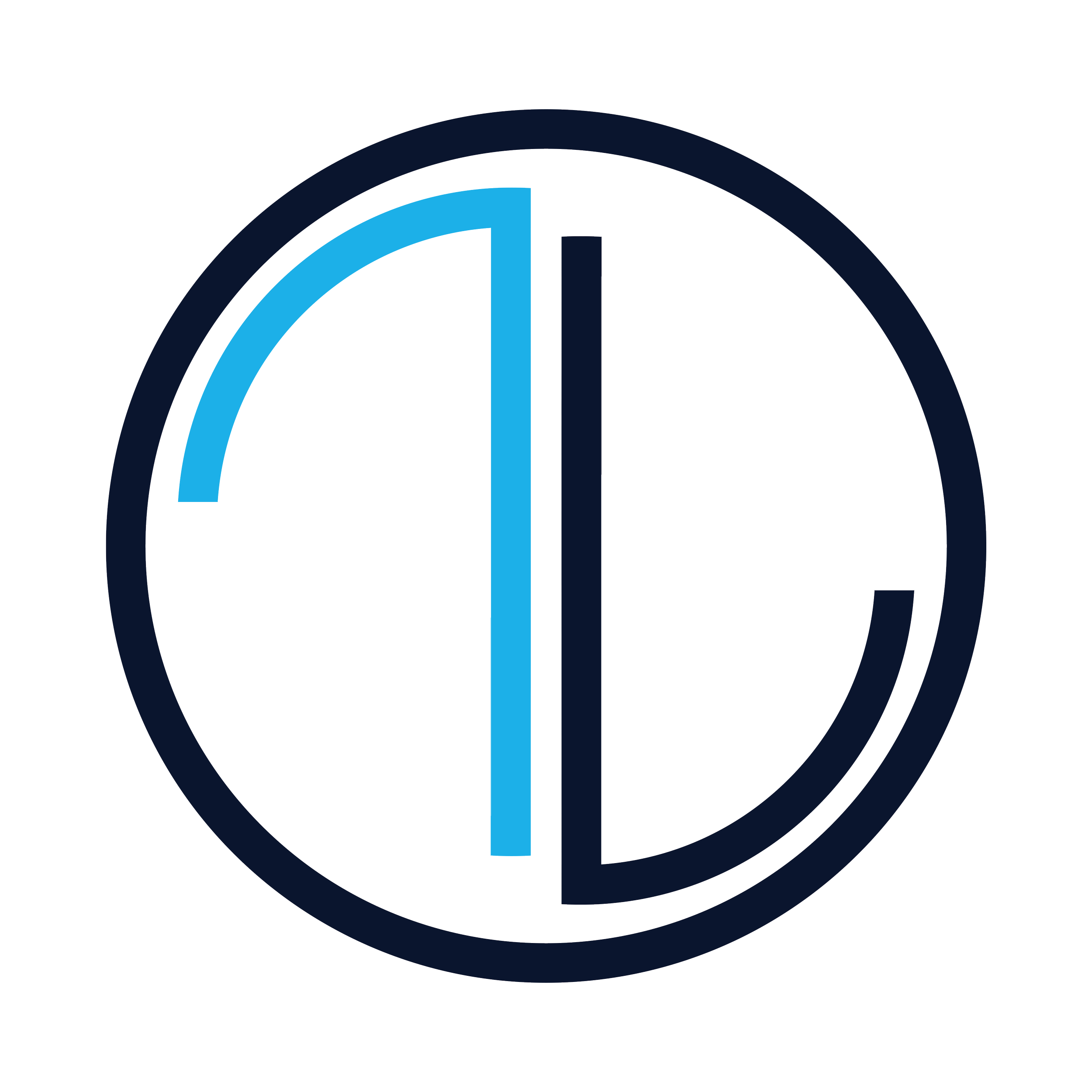 Blue and black circular timer clock showing nearly seven minutes.