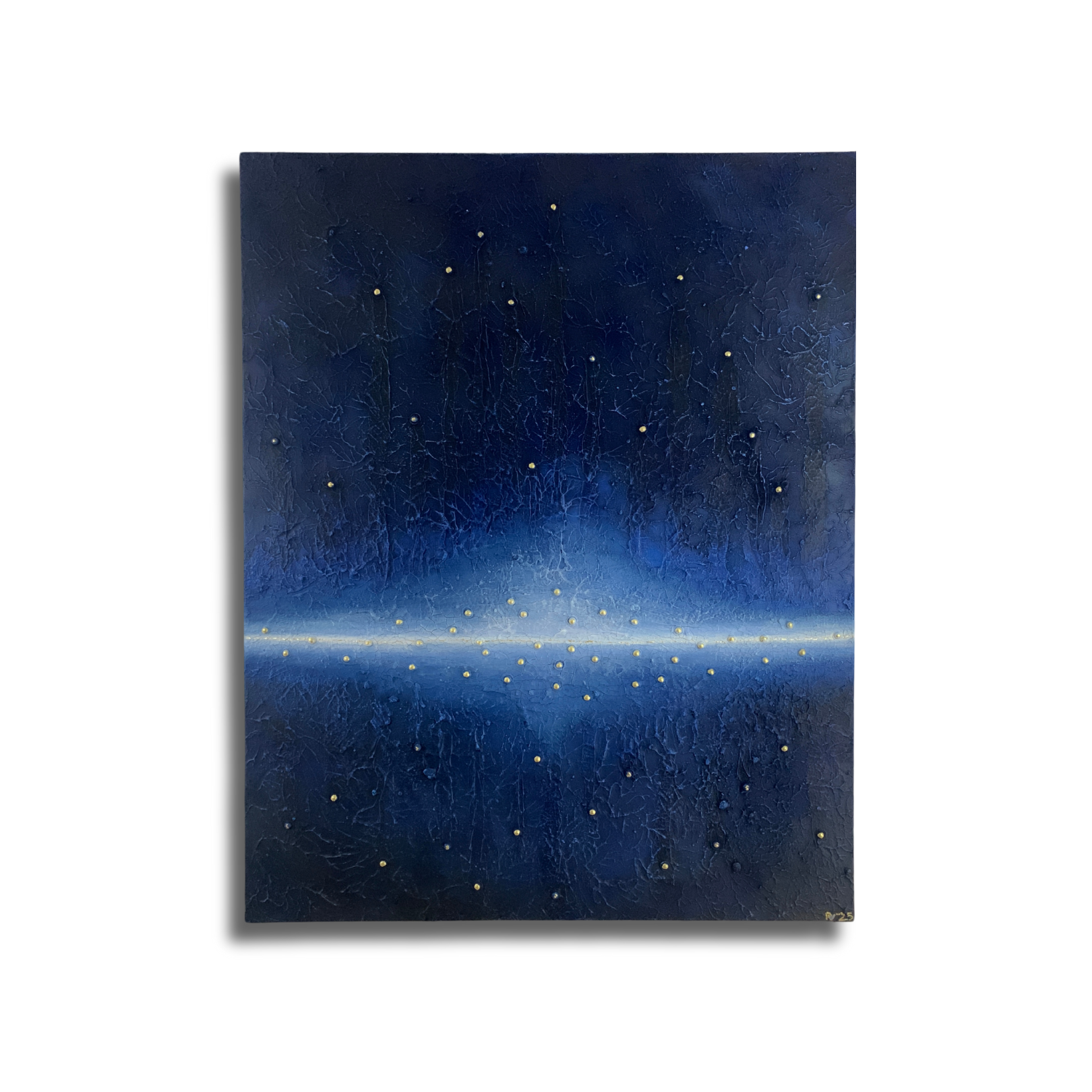 Kunstwerk mit Erde aus einem etruskischen Tempel und Echt Gold