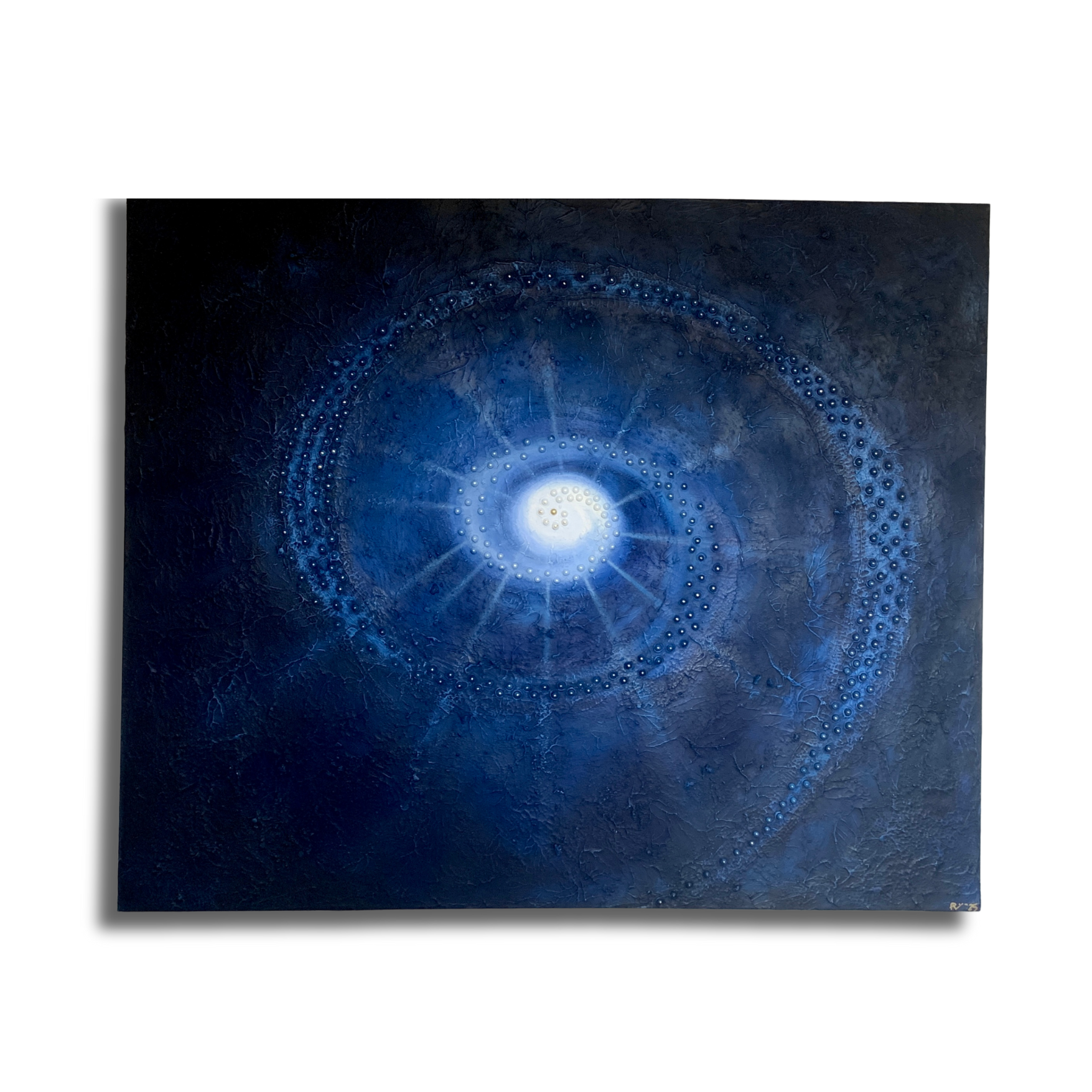 Kunstwerk mit Erde aus einem etruskischen Tempel und Echt Gold