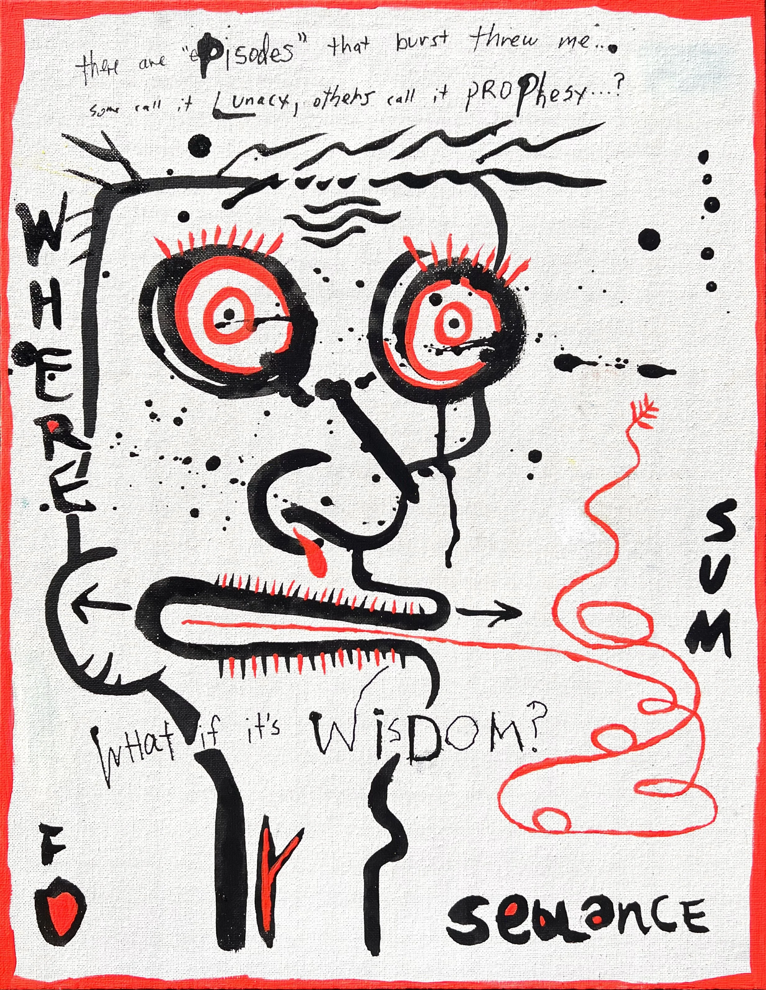 "WISDOM" ♾️ 14X18 INCHES ♾️ INK AND ACRYLIC ON CANVAS