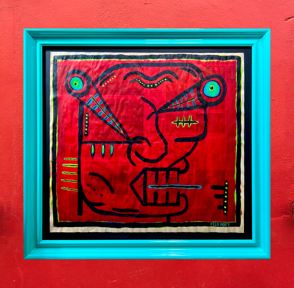 "MARTY'S WORLD" ♾️ 24X22 INCHES ♾️ ACRYLIC ON NEWSPAPER