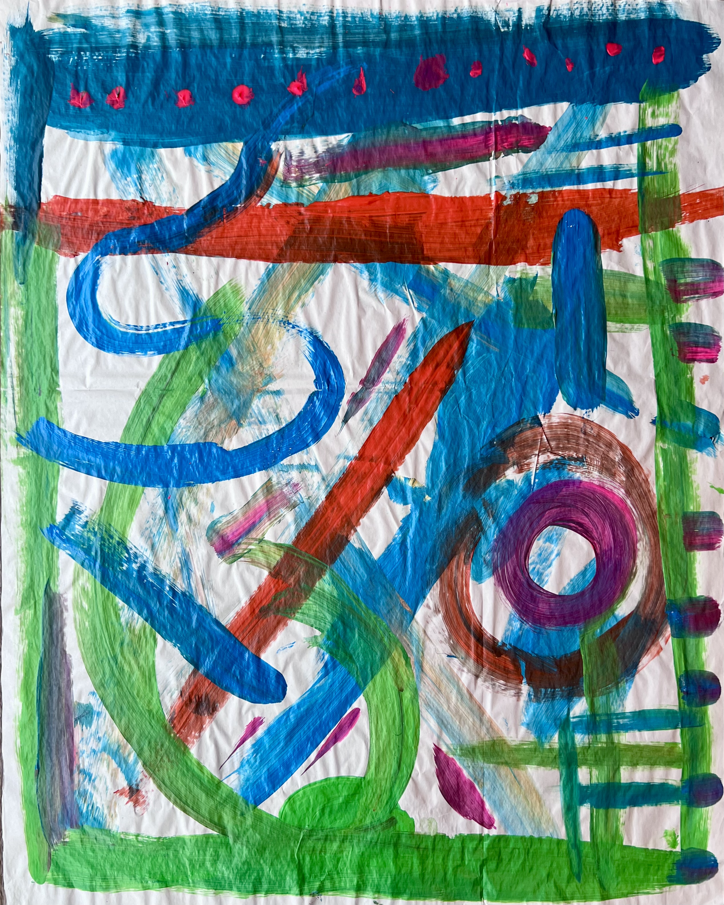 "SPRING" ♾️ 24X22 INCHES ♾️ ACRYLIC ON NEWSPAPER