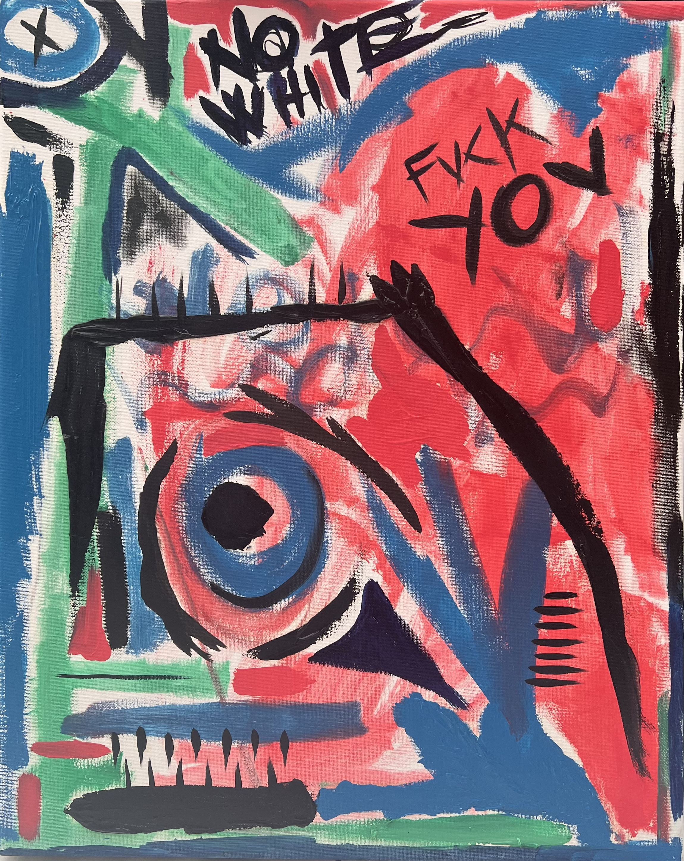 "NO WHITE" ♾️ 16X20 INCHES ♾️ OIL ON CANVAS