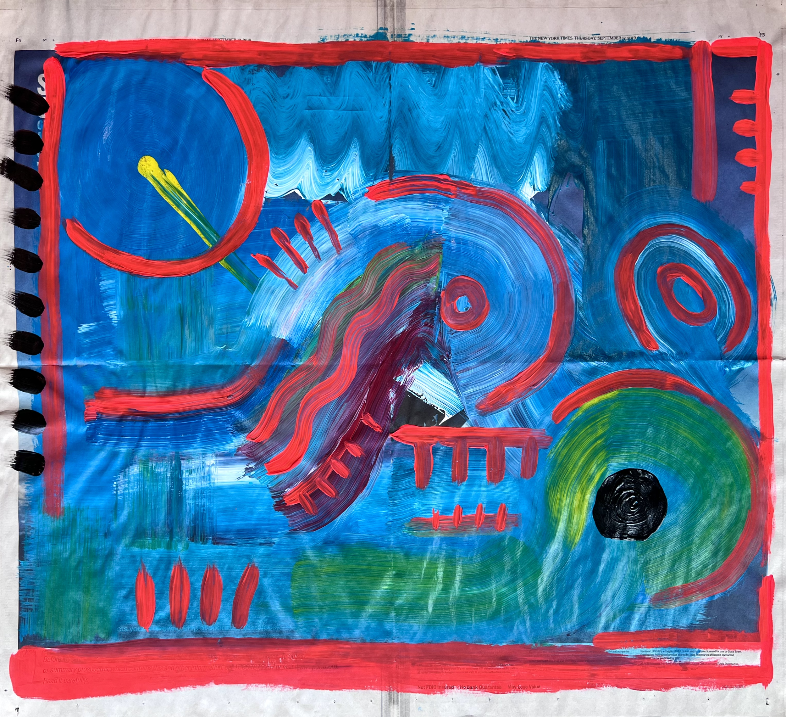 "WHEN DOVES SPY" ♾️ 24X22 INCHES ♾️ ACRYLIC ON NEWSPAPER