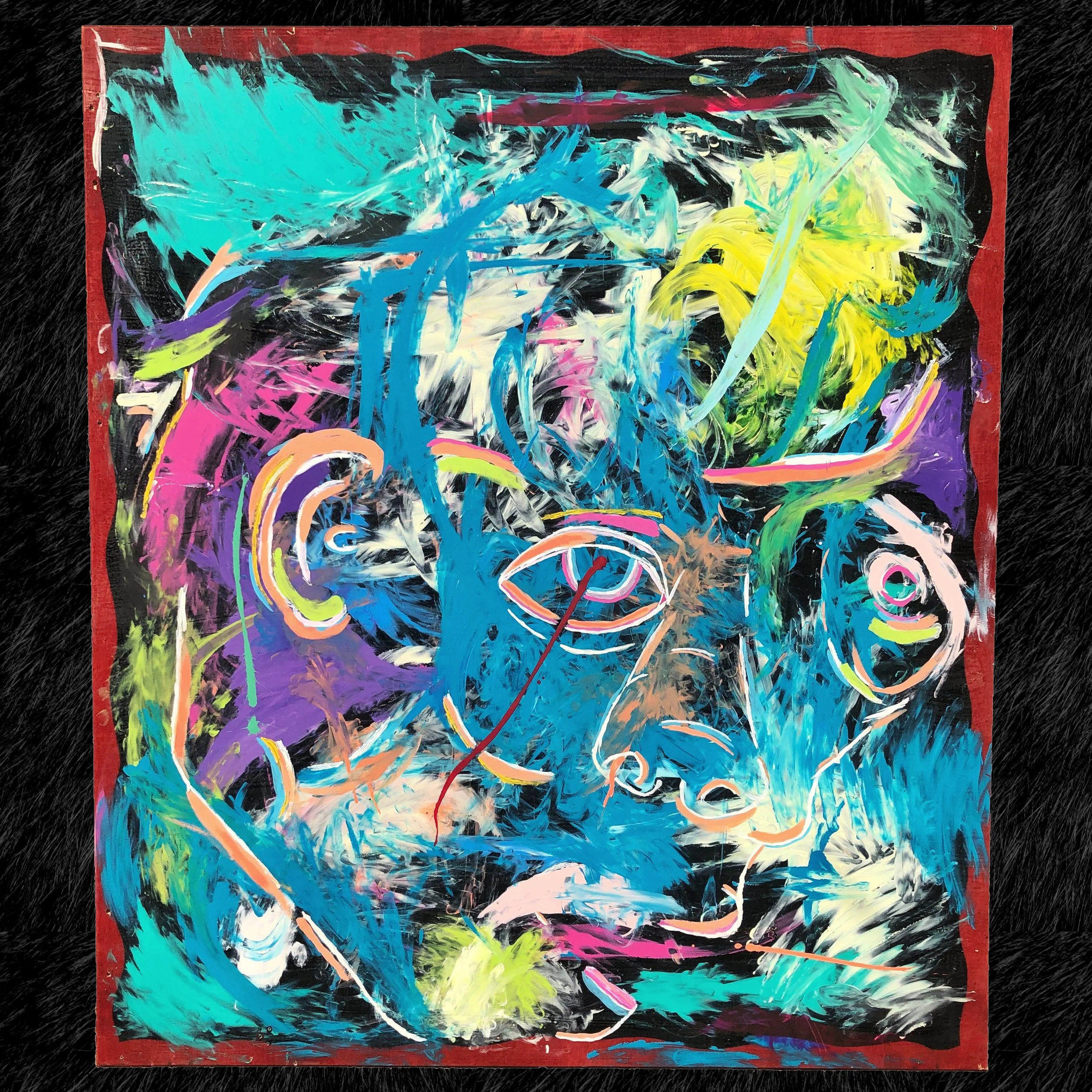 "BUSTER" ♾️ 48X55 INCHES ♾️ OIL AND ACRYLIC ON WOOD