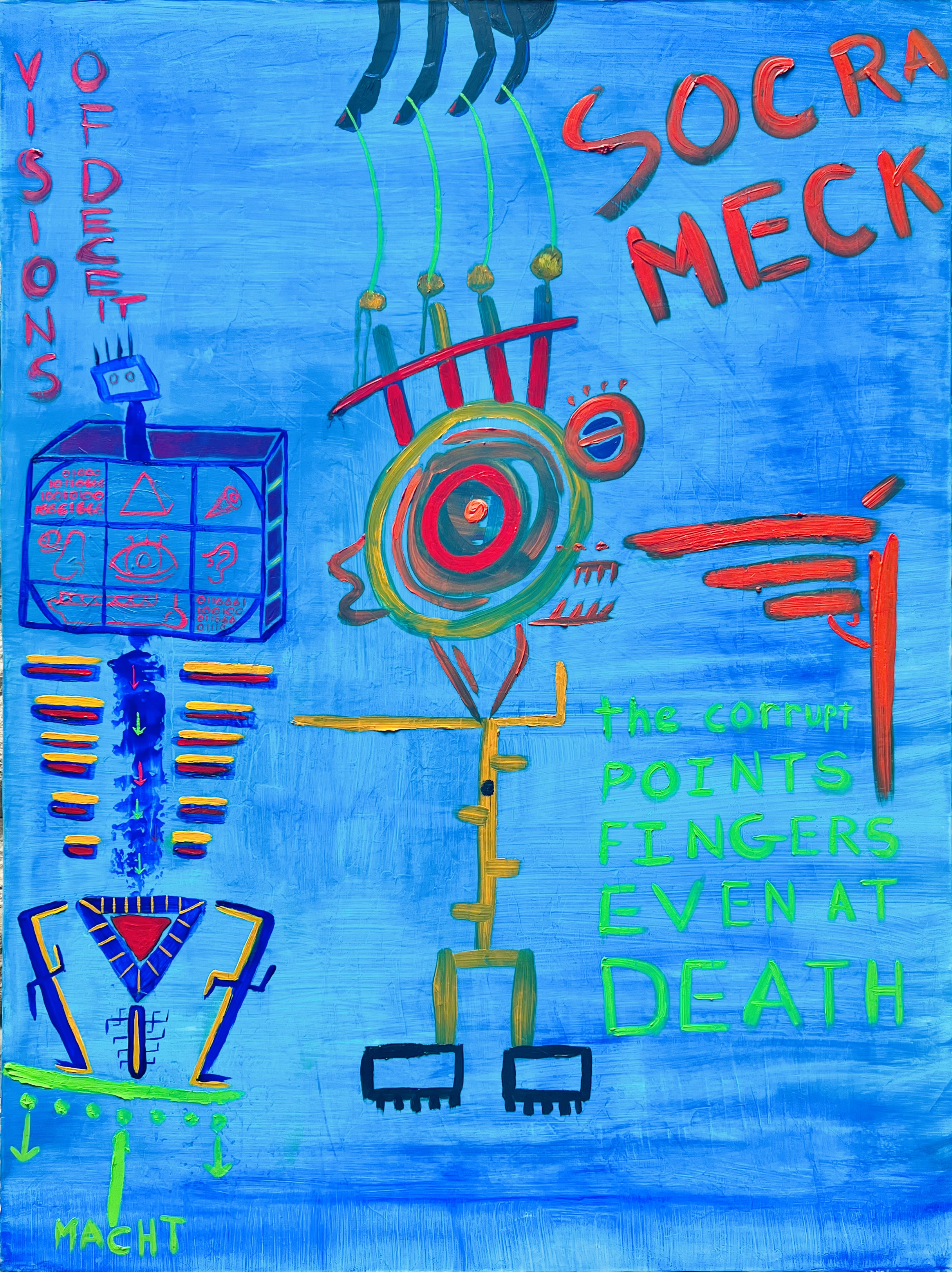 "MACHT" ♾️ 30X40 INCHES ♾️ OIL ON NEWSPAPER