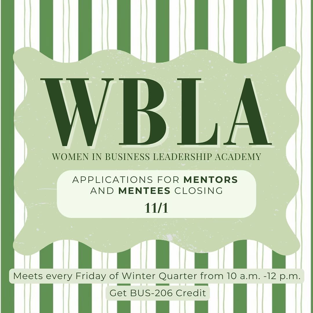 Applications close this Friday for Women in Business Leadership Academy (WBLA)! 👩&zwj;🎓 WBLA is a four credit section of BUS 206 that is designed to provide students with career readiness skills. From insightful speakers and workshops to a corporat