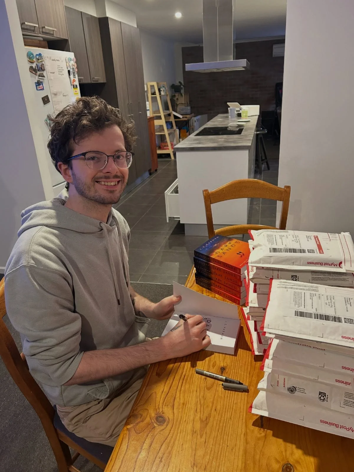 Just when I thought that was all I was going to get before the first post run&hellip; another 7 signed copies of DARK SANDS have been ordered in the last 24 hours. 

I wanted to celebrate this with an unedited, unfiltered photo of me, brimming with h