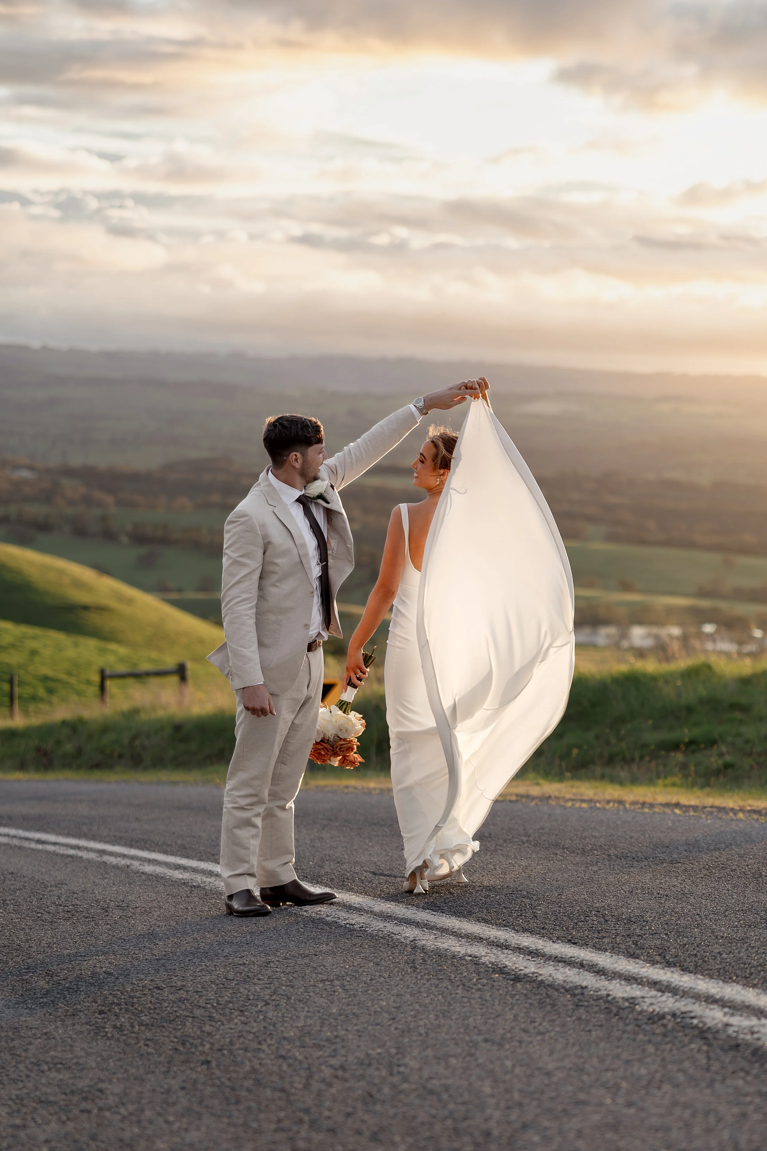 timeless wedding editorial golden hour