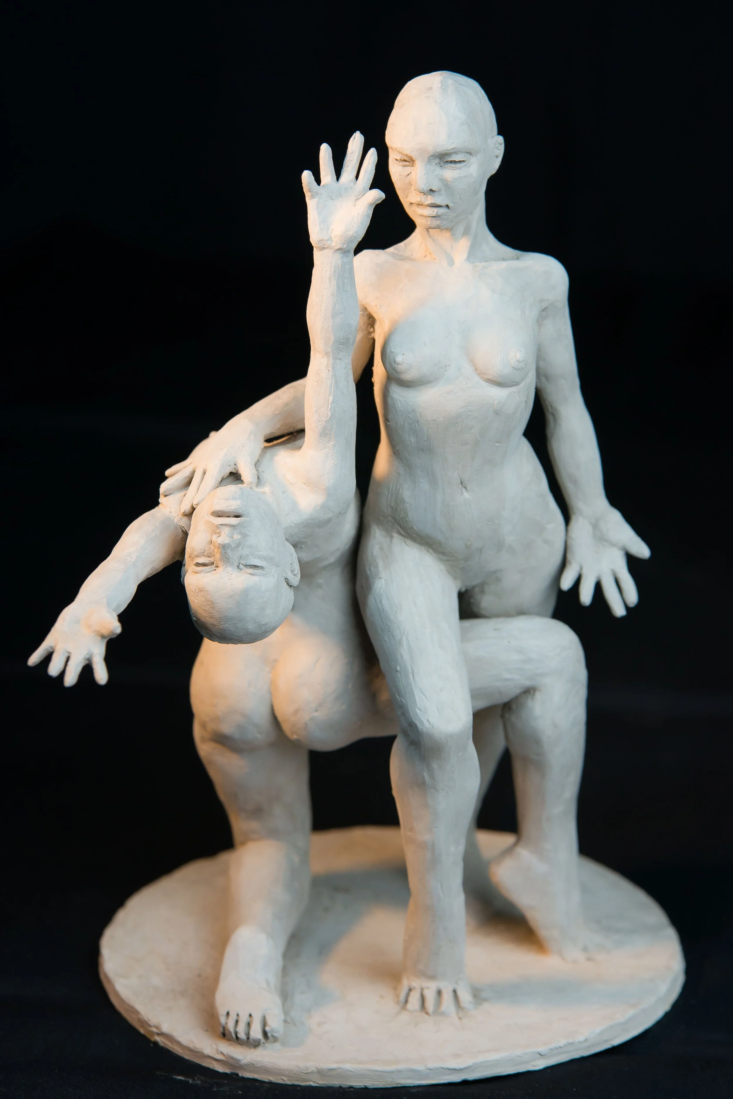 Cassandra and Clytemnestra | Raw Wed Clay | 2018 | "8 x 4.5 x 4