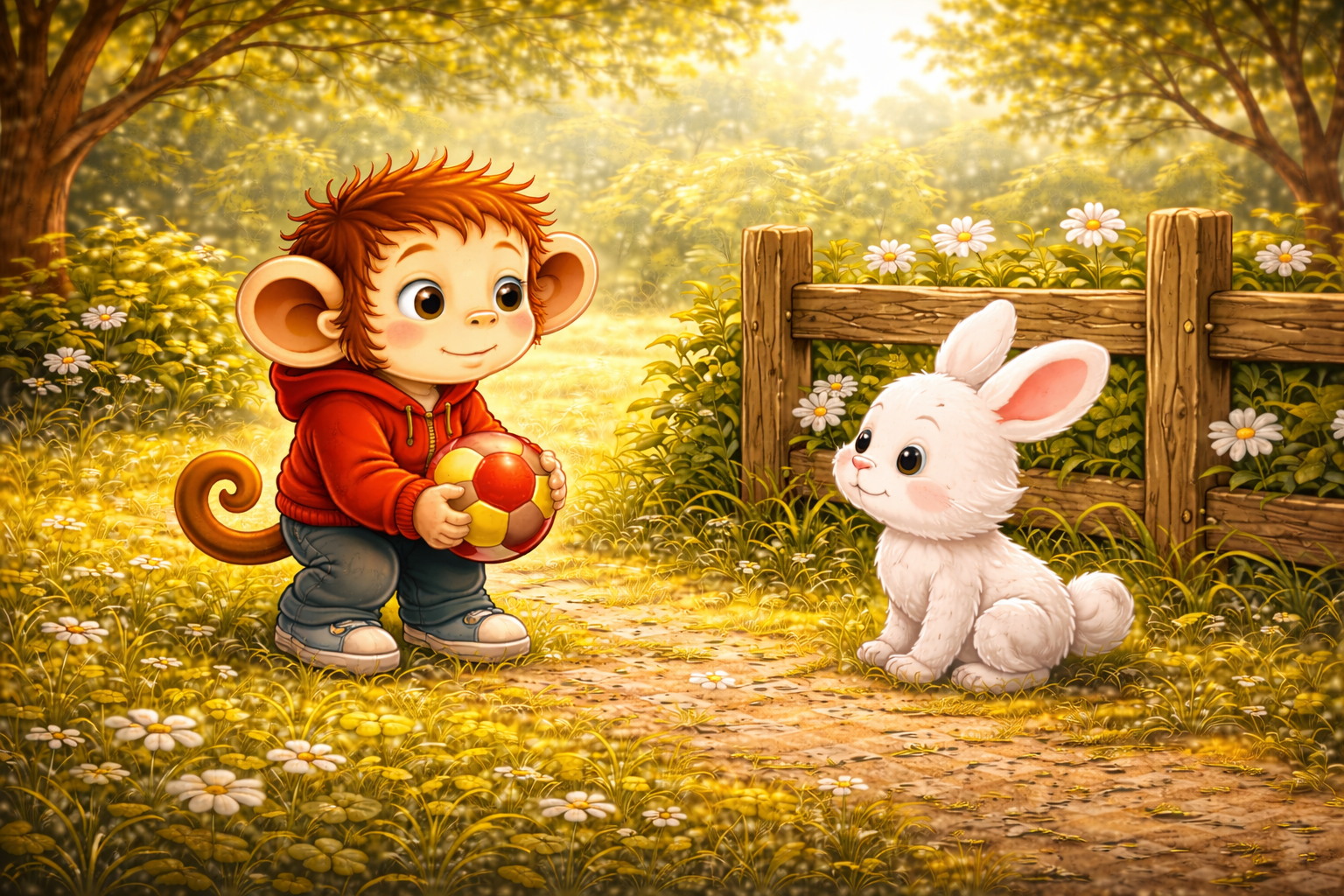 Косматко и новото приятелче