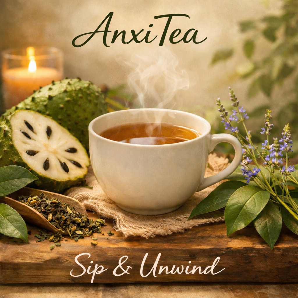 🫖 Soursop and Blue Vervain:  AnxiTea, a Powerful herbal tea crafted for busy or stressful moments.