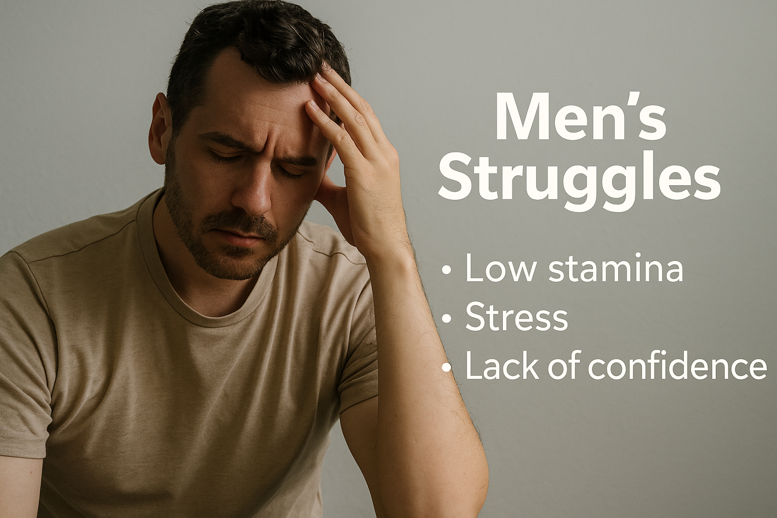 man feeling low energy and stress