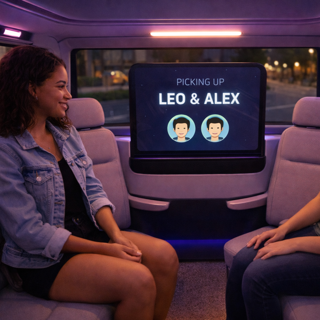 They arrive at their first stop to pick up Leo & Alex.