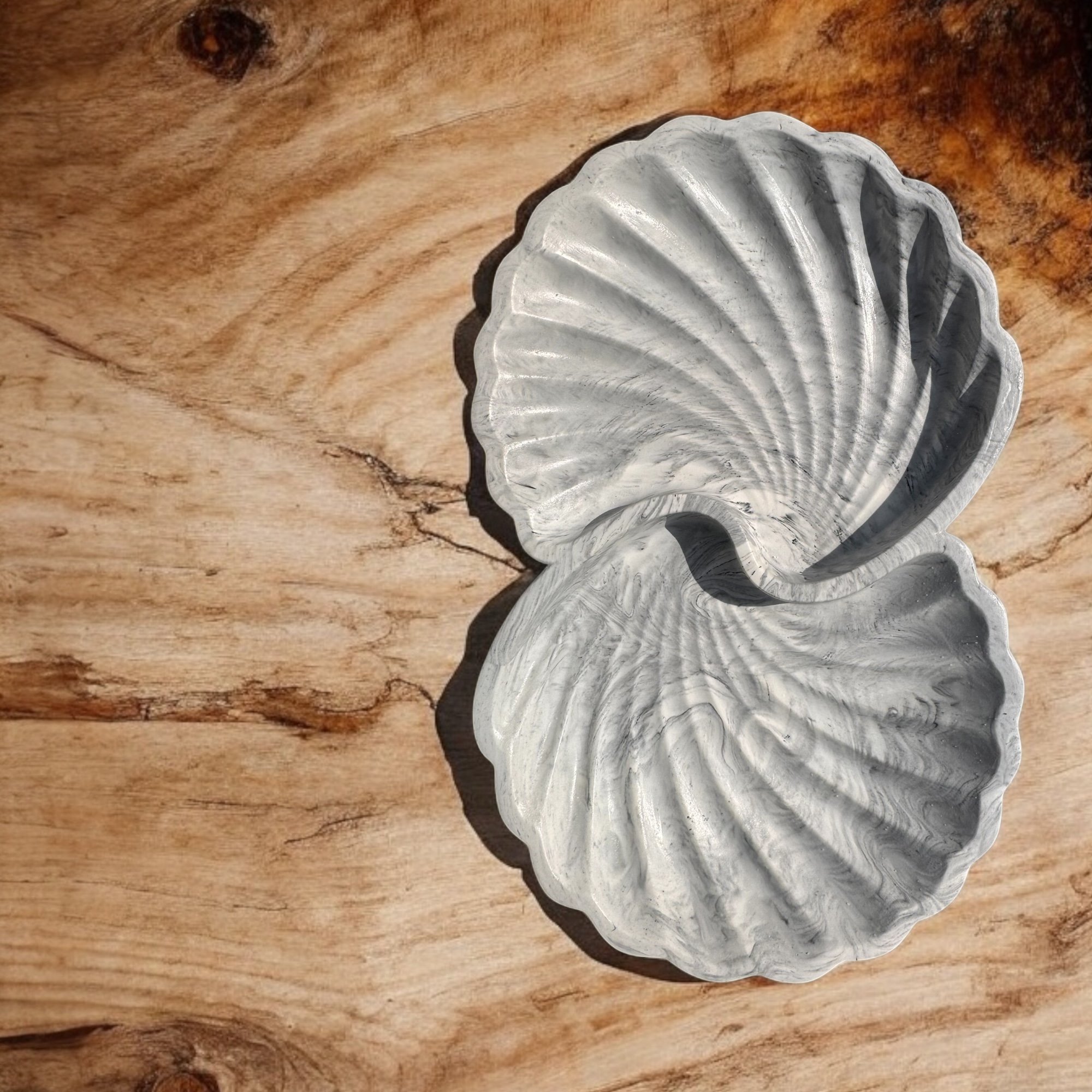 Double Seashell Trinket Dish