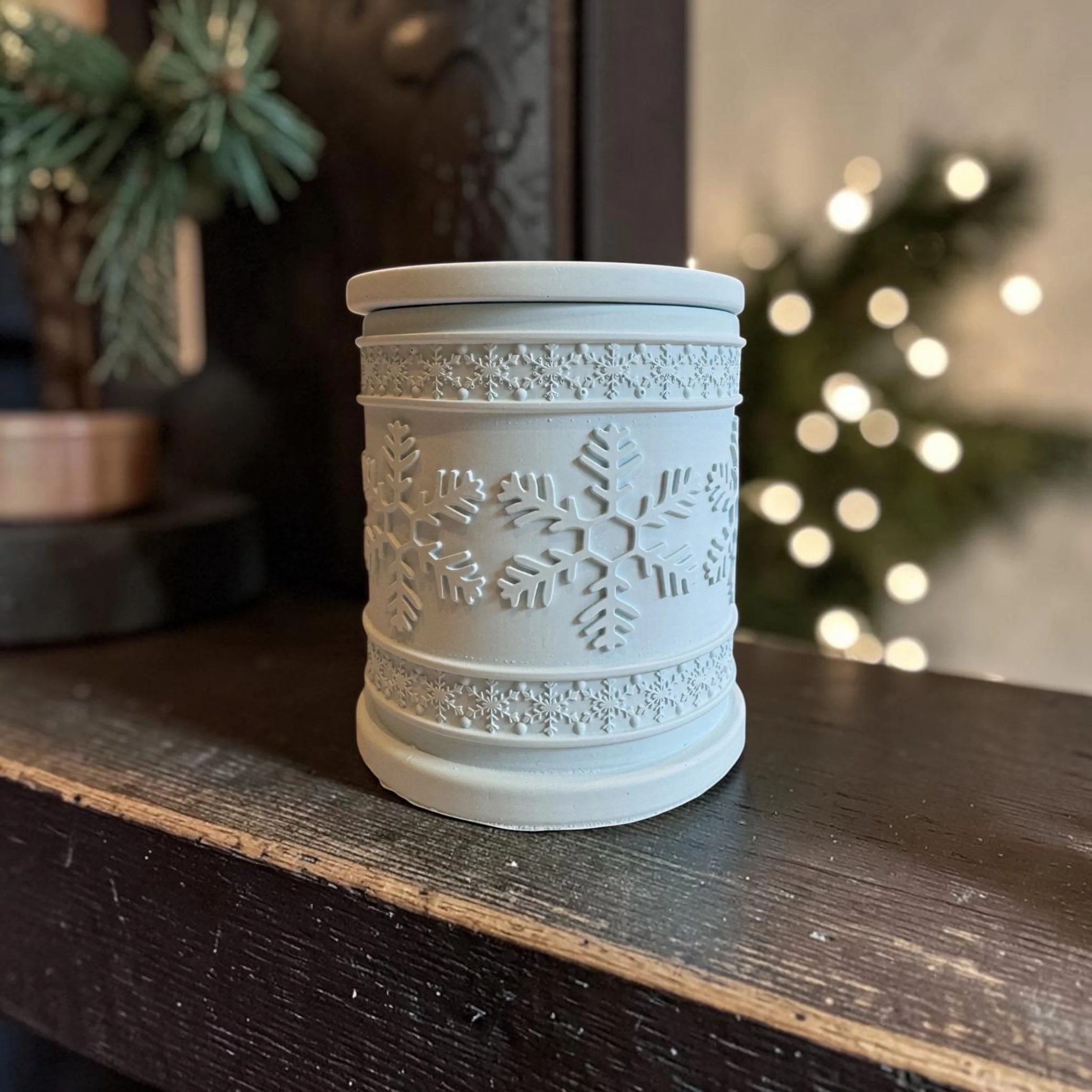 Snowflake Refillable Christmas Candle