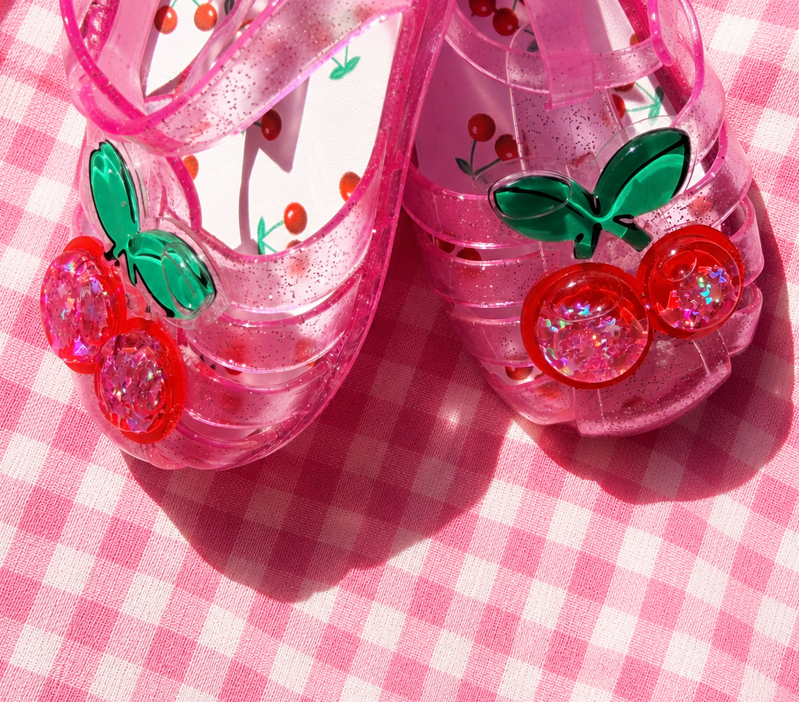 Petit Cerise Jelly Shoes