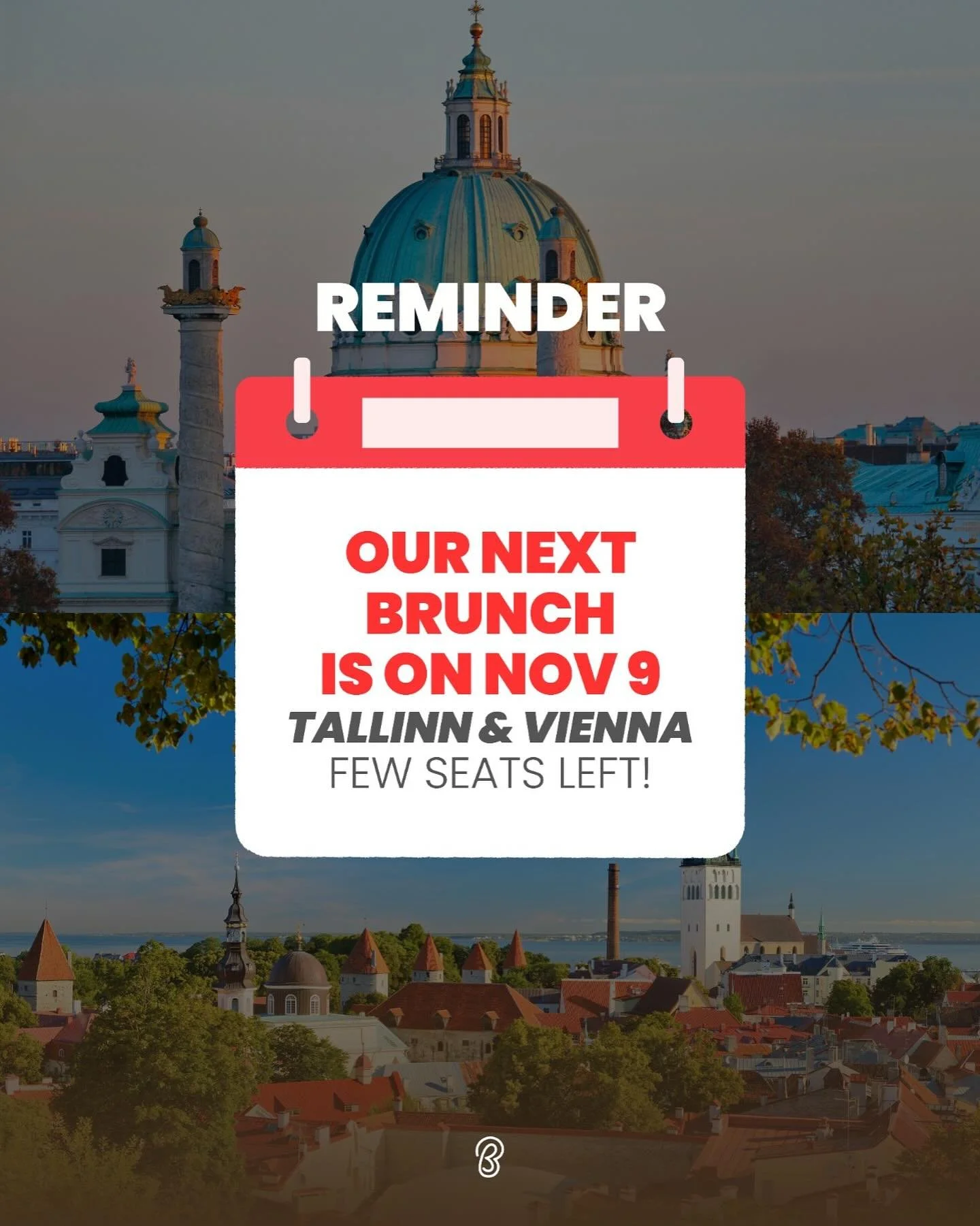 🥂 Next Brunch: November 9 at 11 AM!

We&rsquo;re bringing the Brunch Besties vibes to Vienna and Tallinn 💛
Join a cozy table of inspiring women, good food &amp; even better conversations.

✨ Spots are limited, don&rsquo;t wait!
👉 Grab your seat no